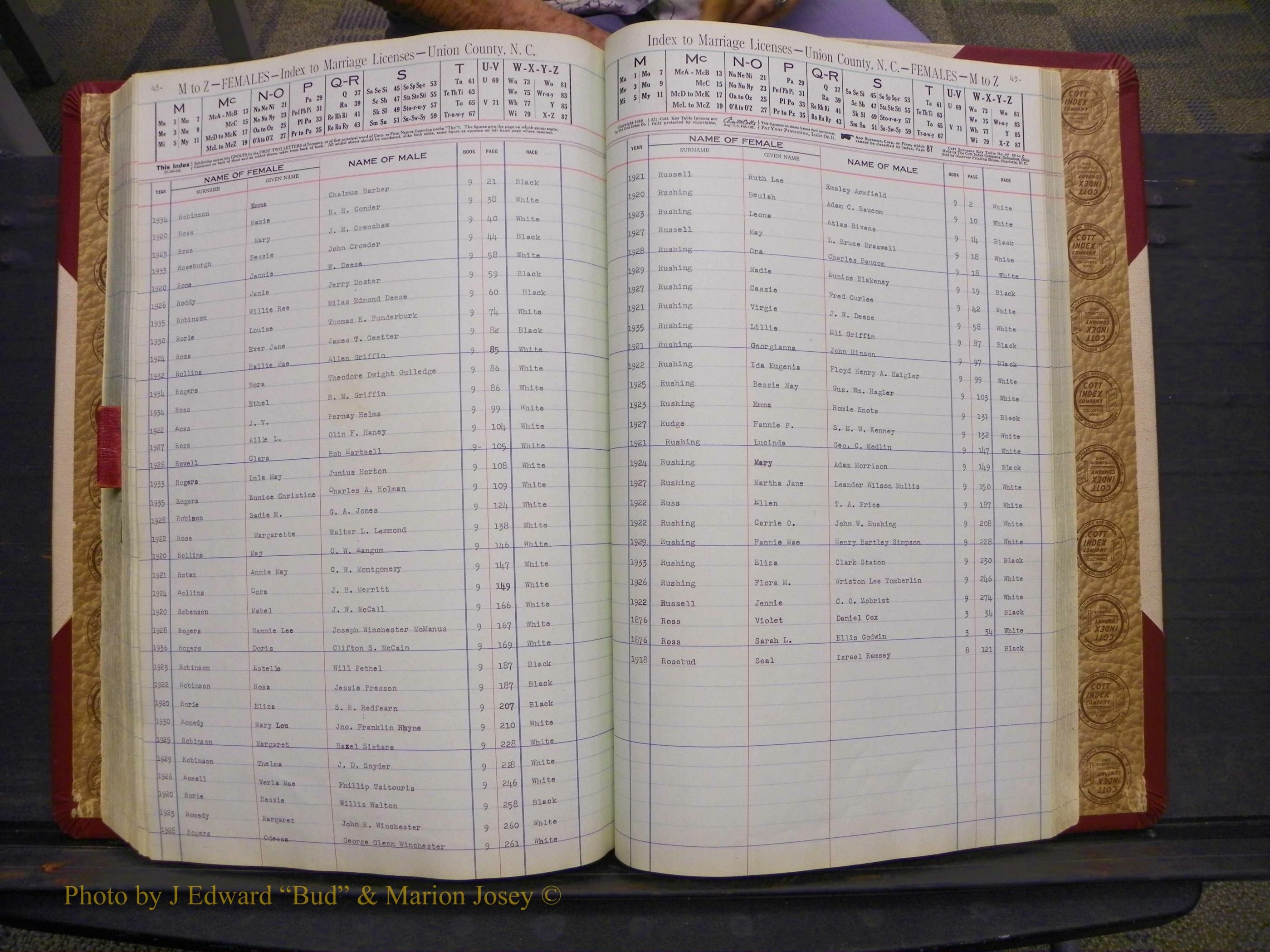 Union Co, NC Marriages Female Index, A-Z, 1842-1936 (203).JPG