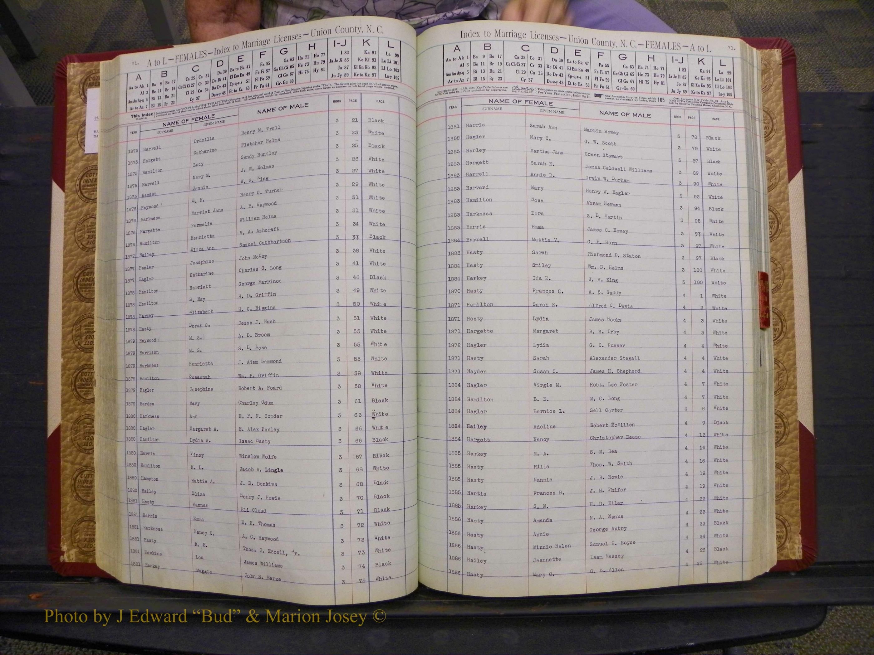 Union Co, NC Marriages Female Index, A-Z, 1842-1936 (88).JPG