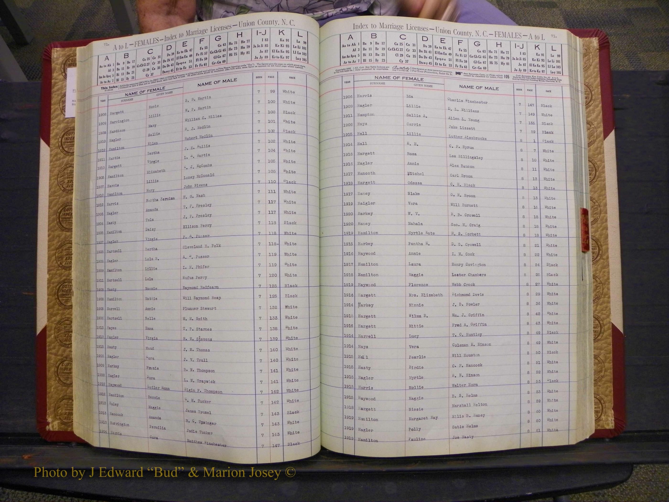 Union Co, NC Marriages Female Index, A-Z, 1842-1936 (93).JPG