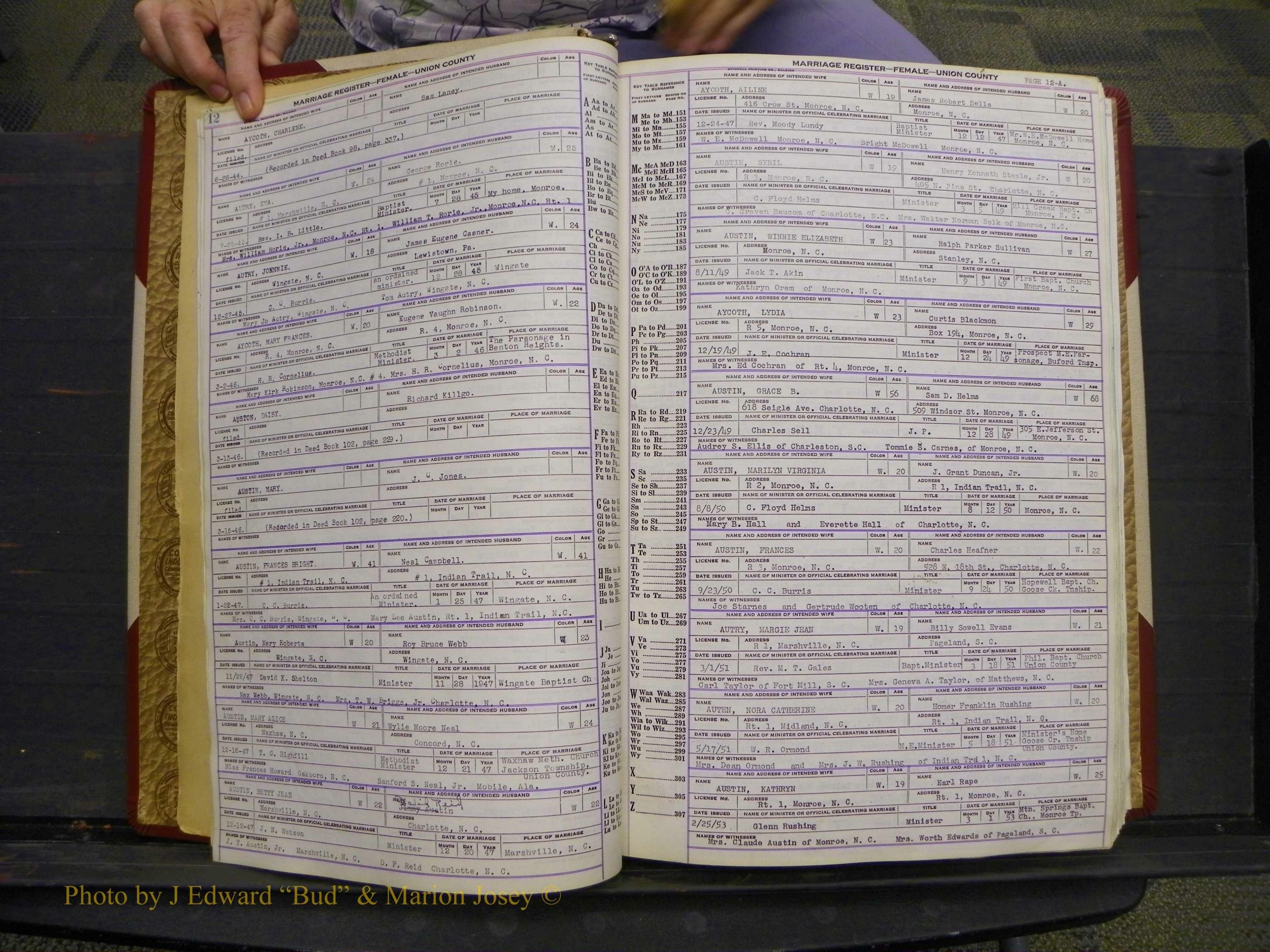 Union Co, NC Marriages Female Index, A-Z, 1937-1965 (13).JPG