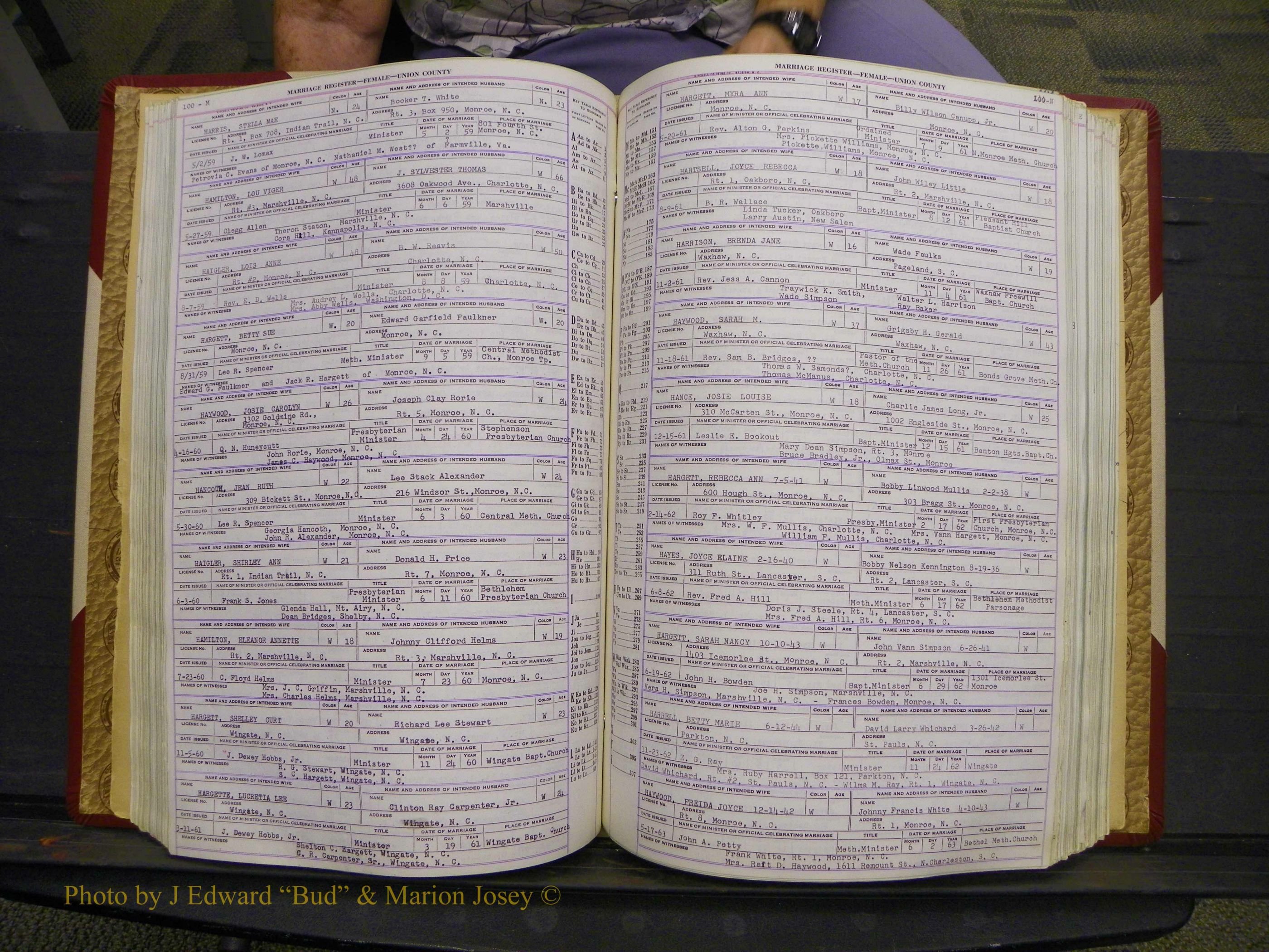 Union Co, NC Marriages Female Index, A-Z, 1937-1965 (133).JPG