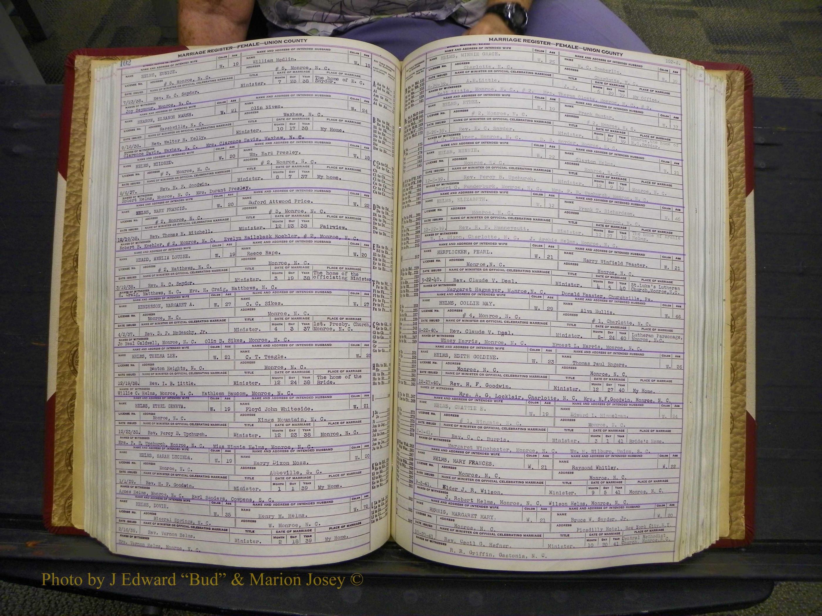 Union Co, NC Marriages Female Index, A-Z, 1937-1965 (136).JPG