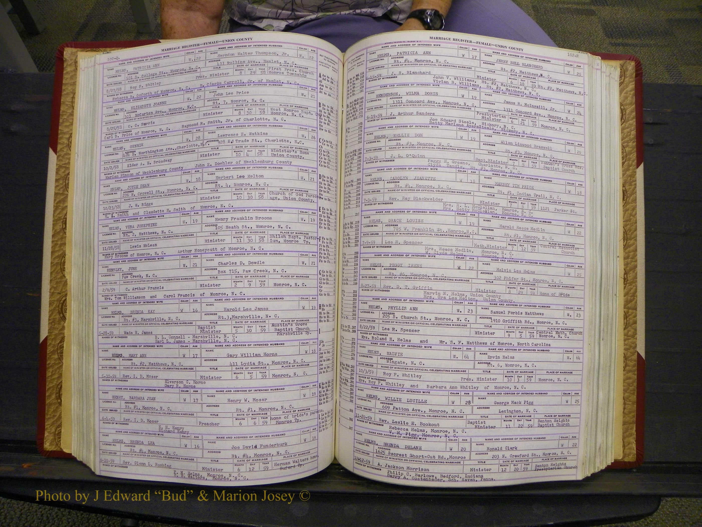 Union Co, NC Marriages Female Index, A-Z, 1937-1965 (146).JPG