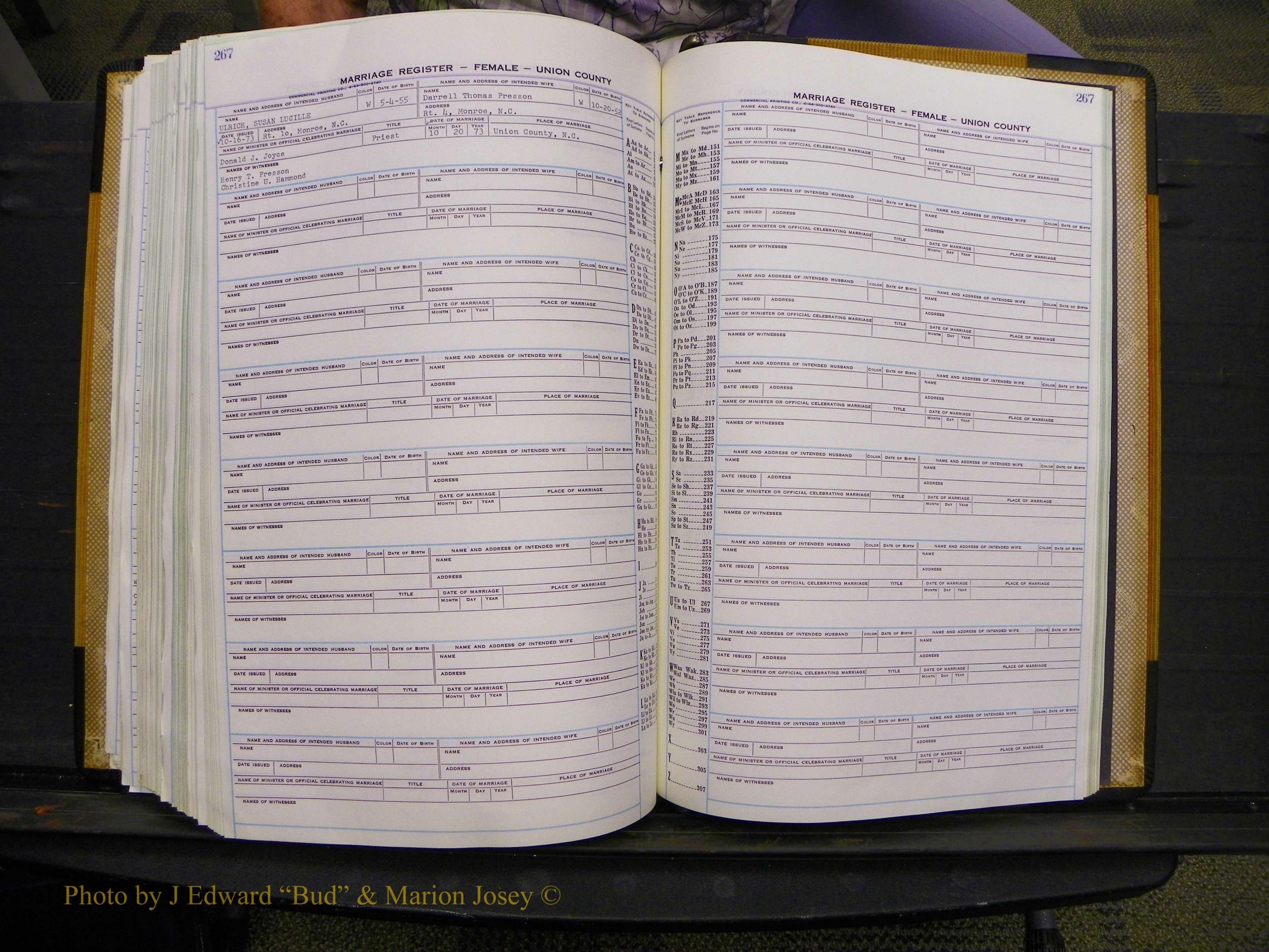 Union Co, NC Marriages Female Index, A-Z, 1966-1979 (303).JPG