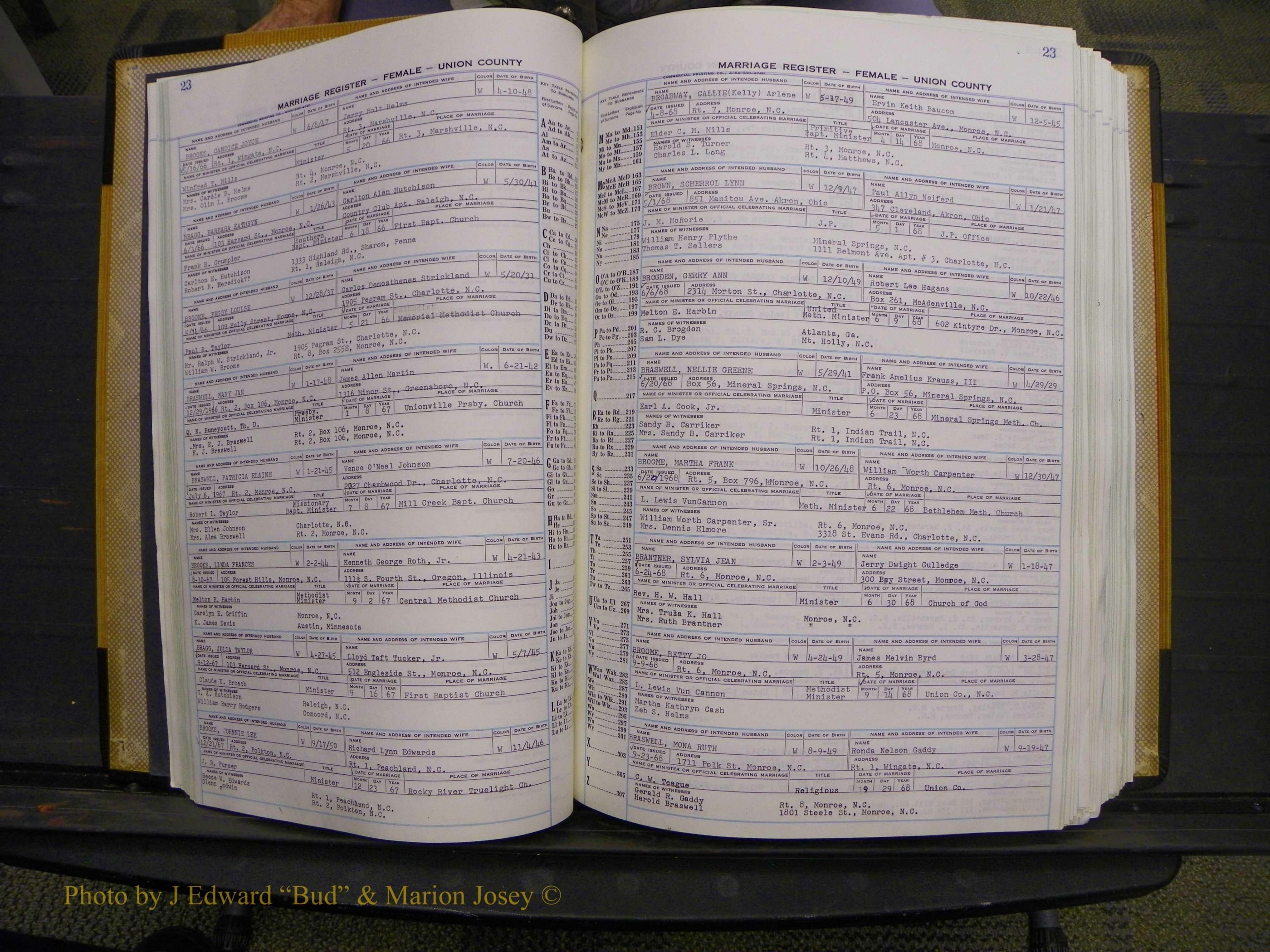Union Co, NC Marriages Female Index, A-Z, 1966-1979 (31).JPG