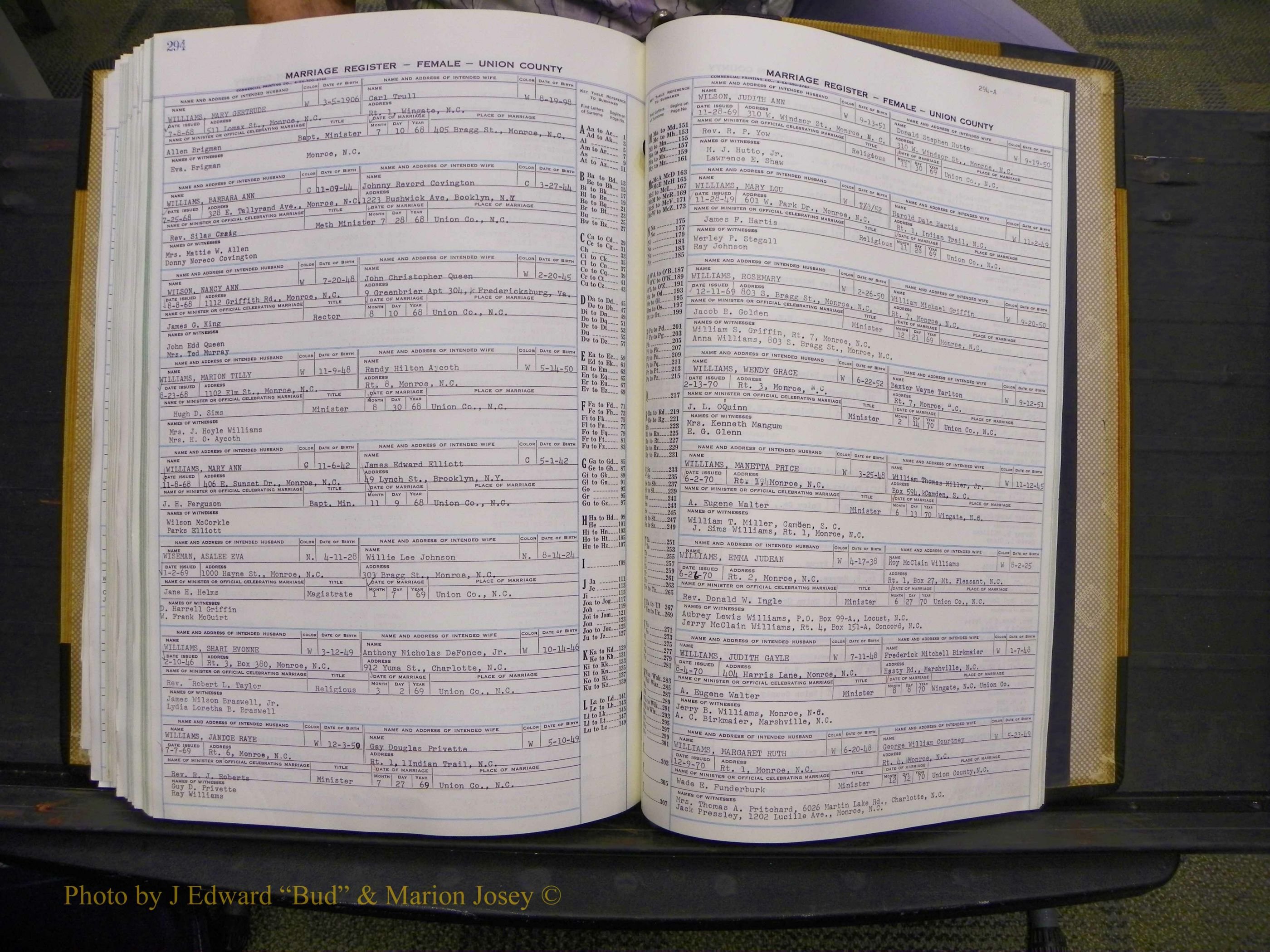 Union Co, NC Marriages Female Index, A-Z, 1966-1979 (320).JPG