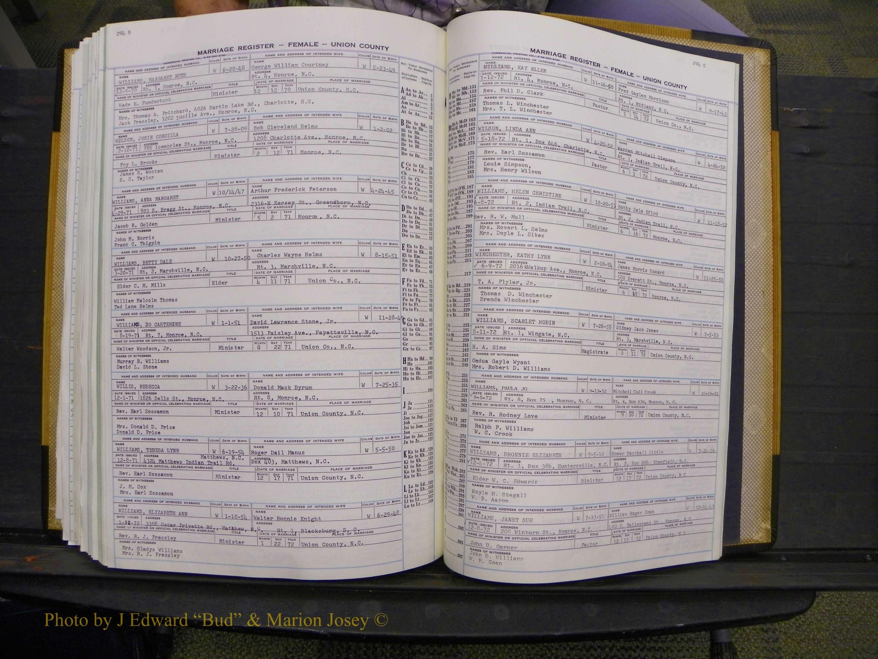 Union Co, NC Marriages Female Index, A-Z, 1966-1979 (321).JPG