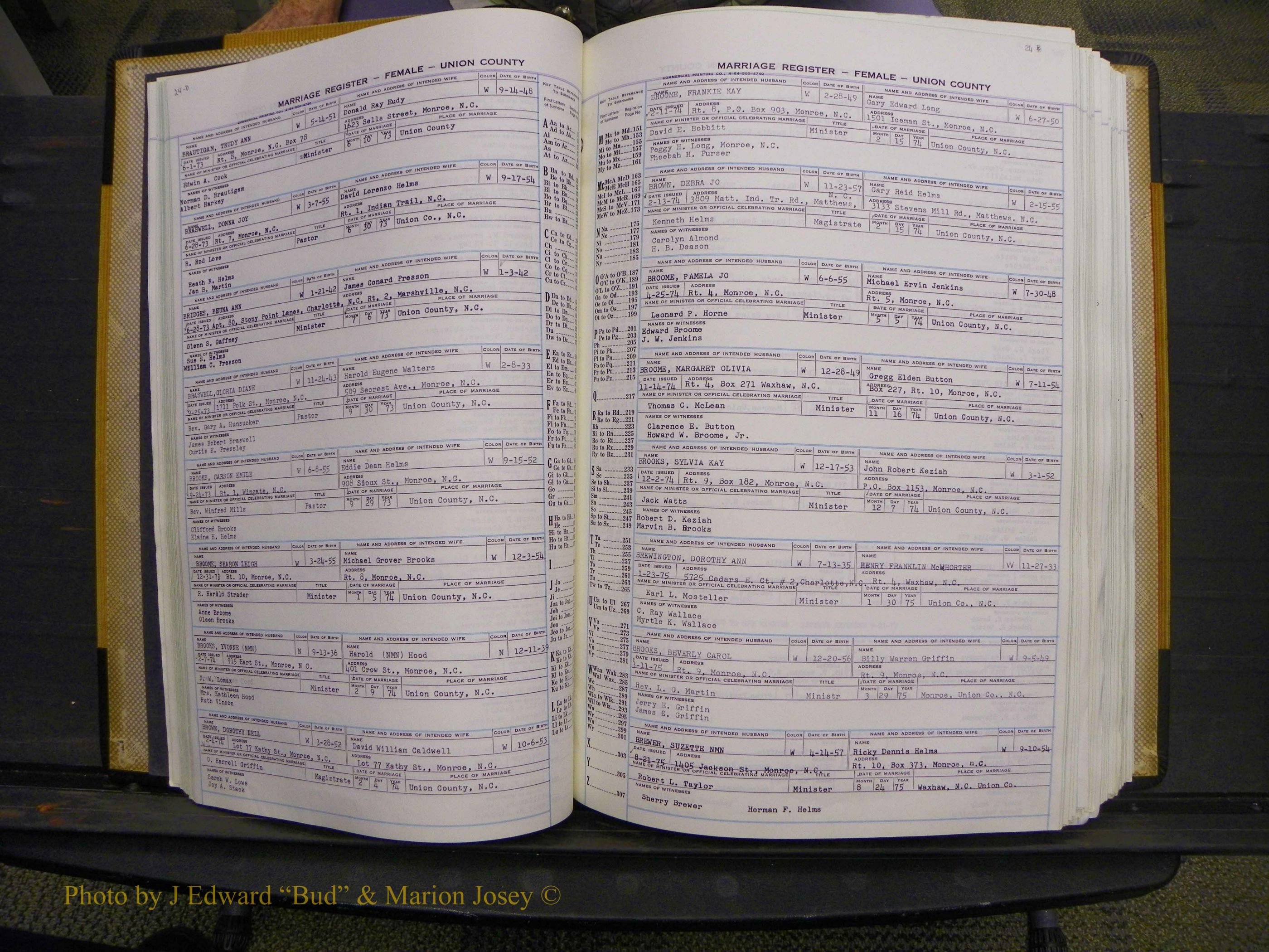 Union Co, NC Marriages Female Index, A-Z, 1966-1979 (33).JPG