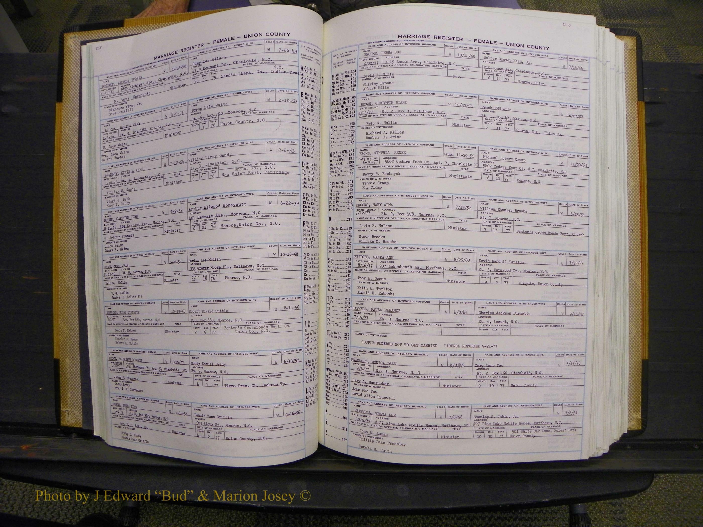 Union Co, NC Marriages Female Index, A-Z, 1966-1979 (34).JPG