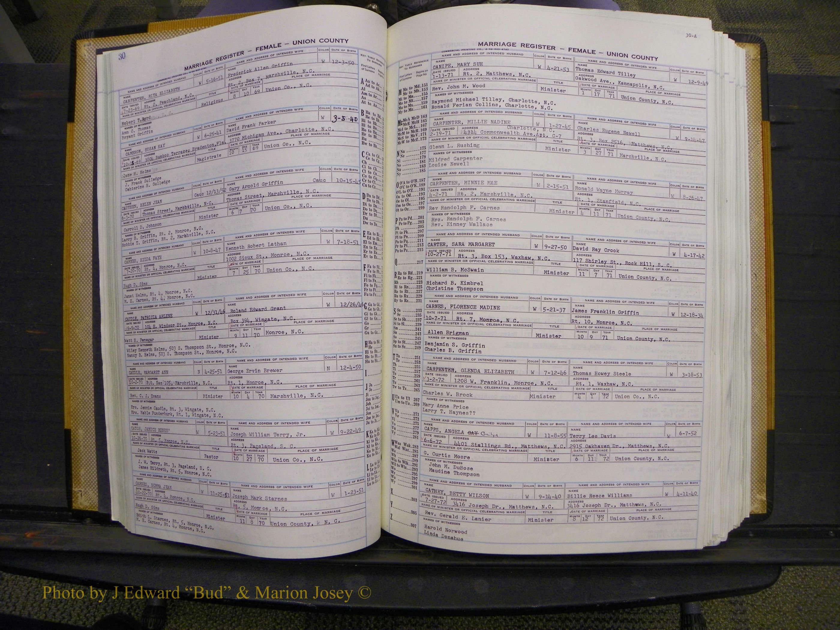 Union Co, NC Marriages Female Index, A-Z, 1966-1979 (40).JPG