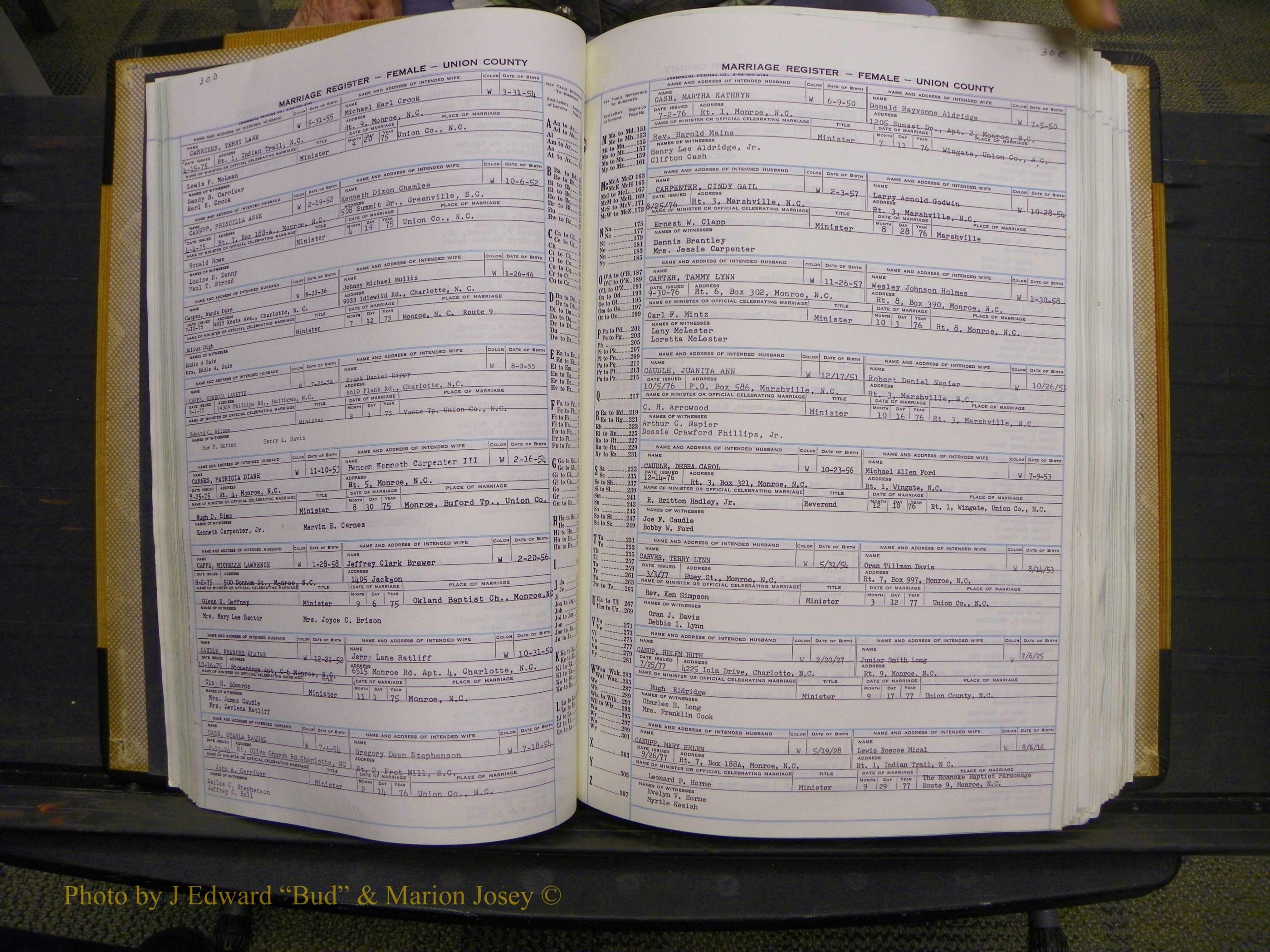 Union Co, NC Marriages Female Index, A-Z, 1966-1979 (43).JPG