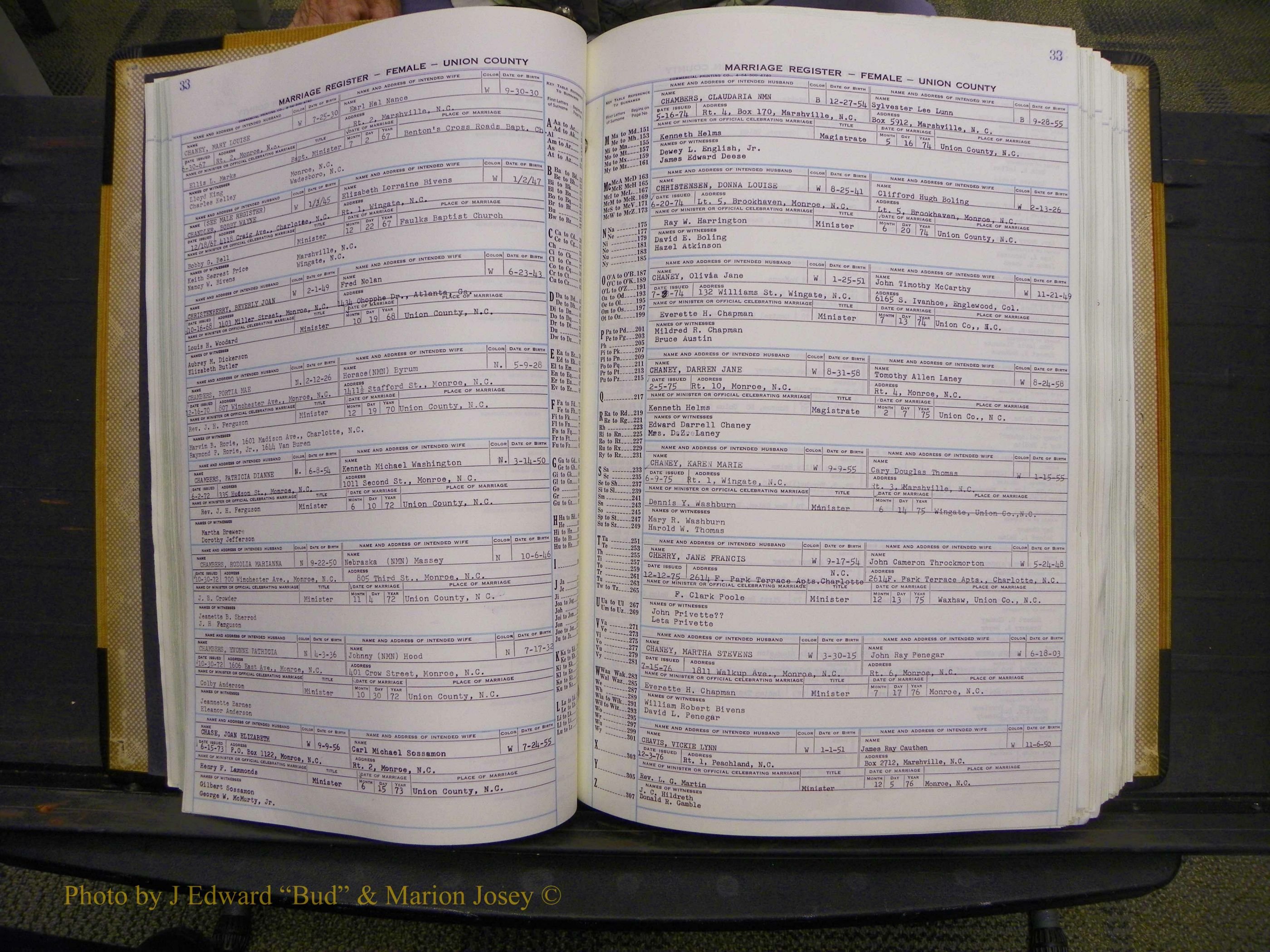 Union Co, NC Marriages Female Index, A-Z, 1966-1979 (45).JPG