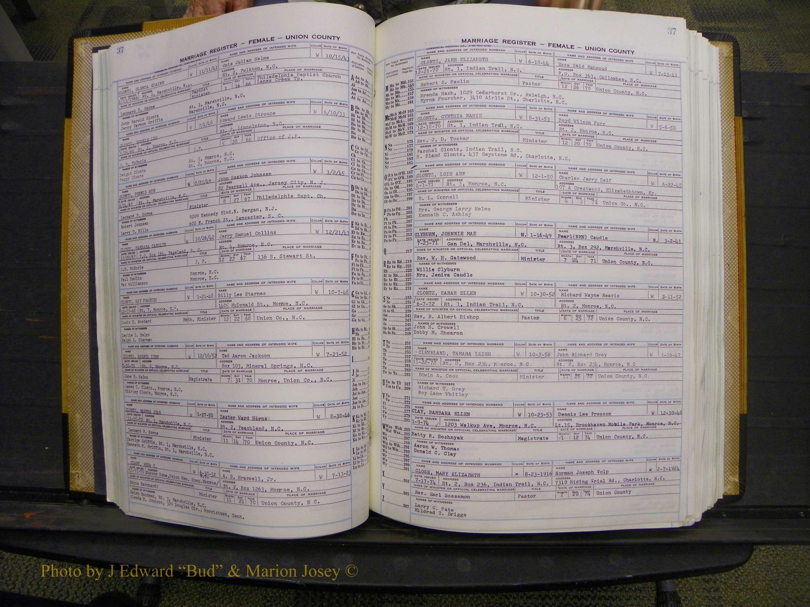 Union Co, NC Marriages Female Index, A-Z, 1966-1979 (46).JPG