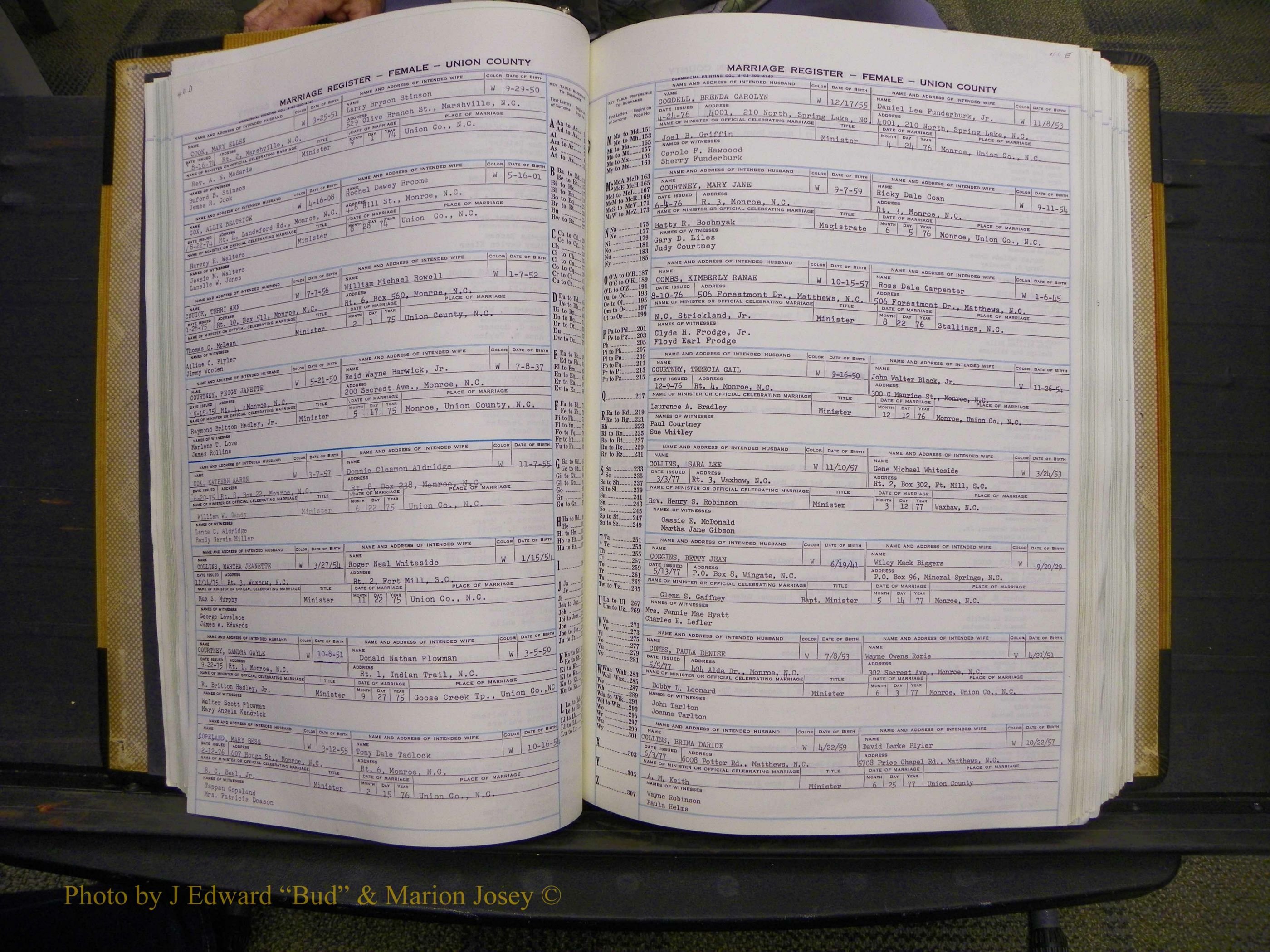 Union Co, NC Marriages Female Index, A-Z, 1966-1979 (53).JPG