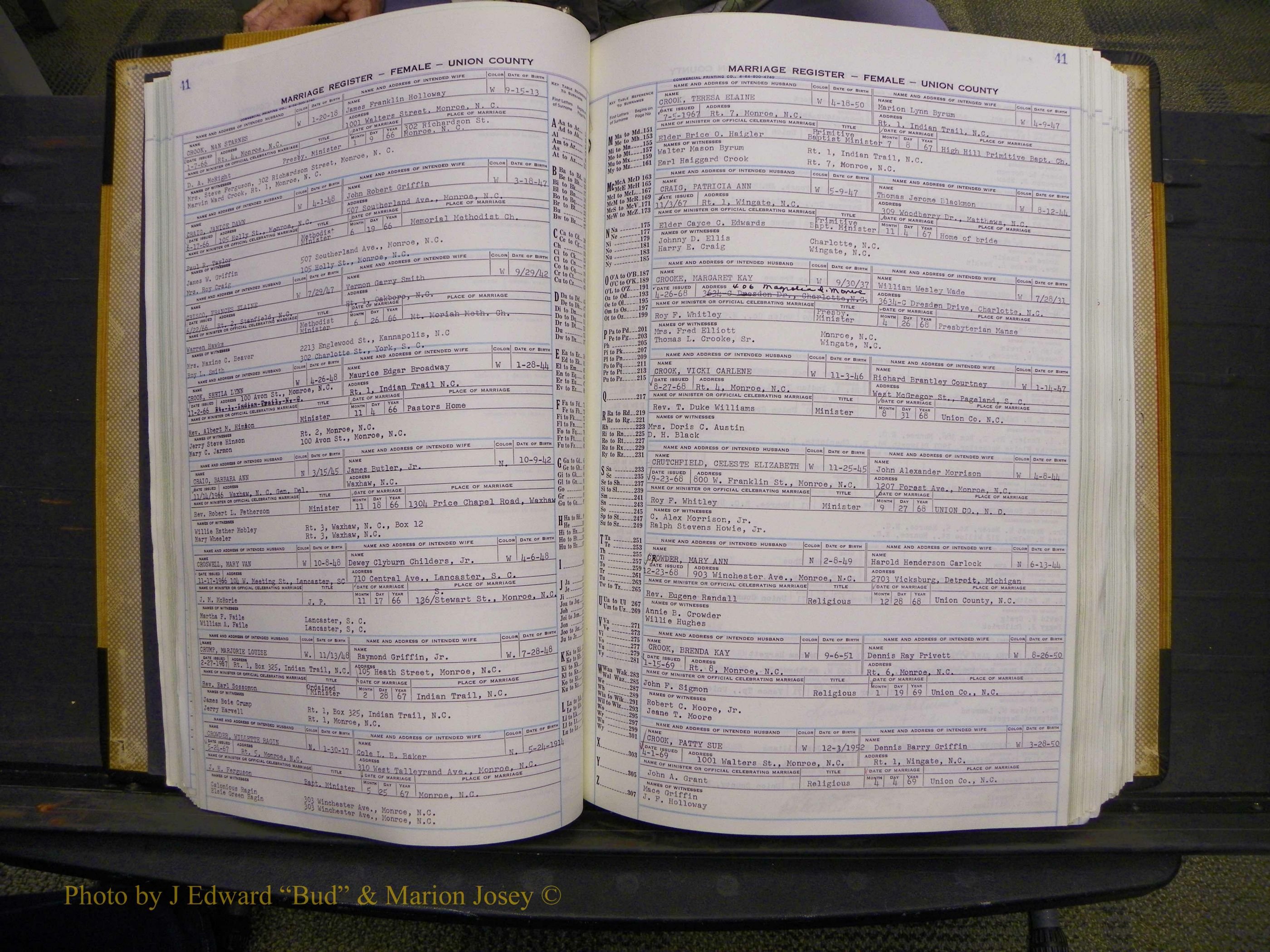 Union Co, NC Marriages Female Index, A-Z, 1966-1979 (56).JPG