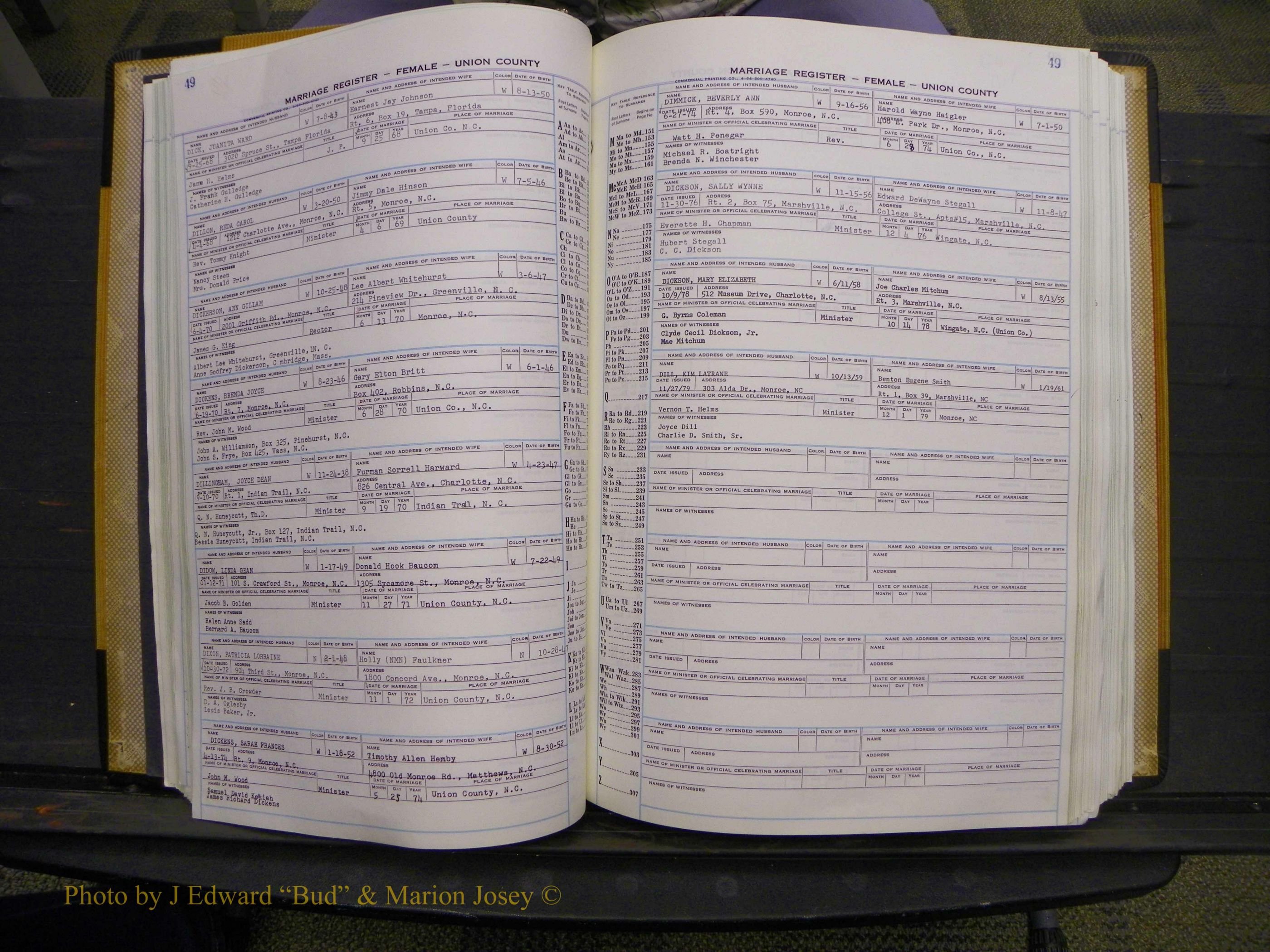 Union Co, NC Marriages Female Index, A-Z, 1966-1979 (67).JPG