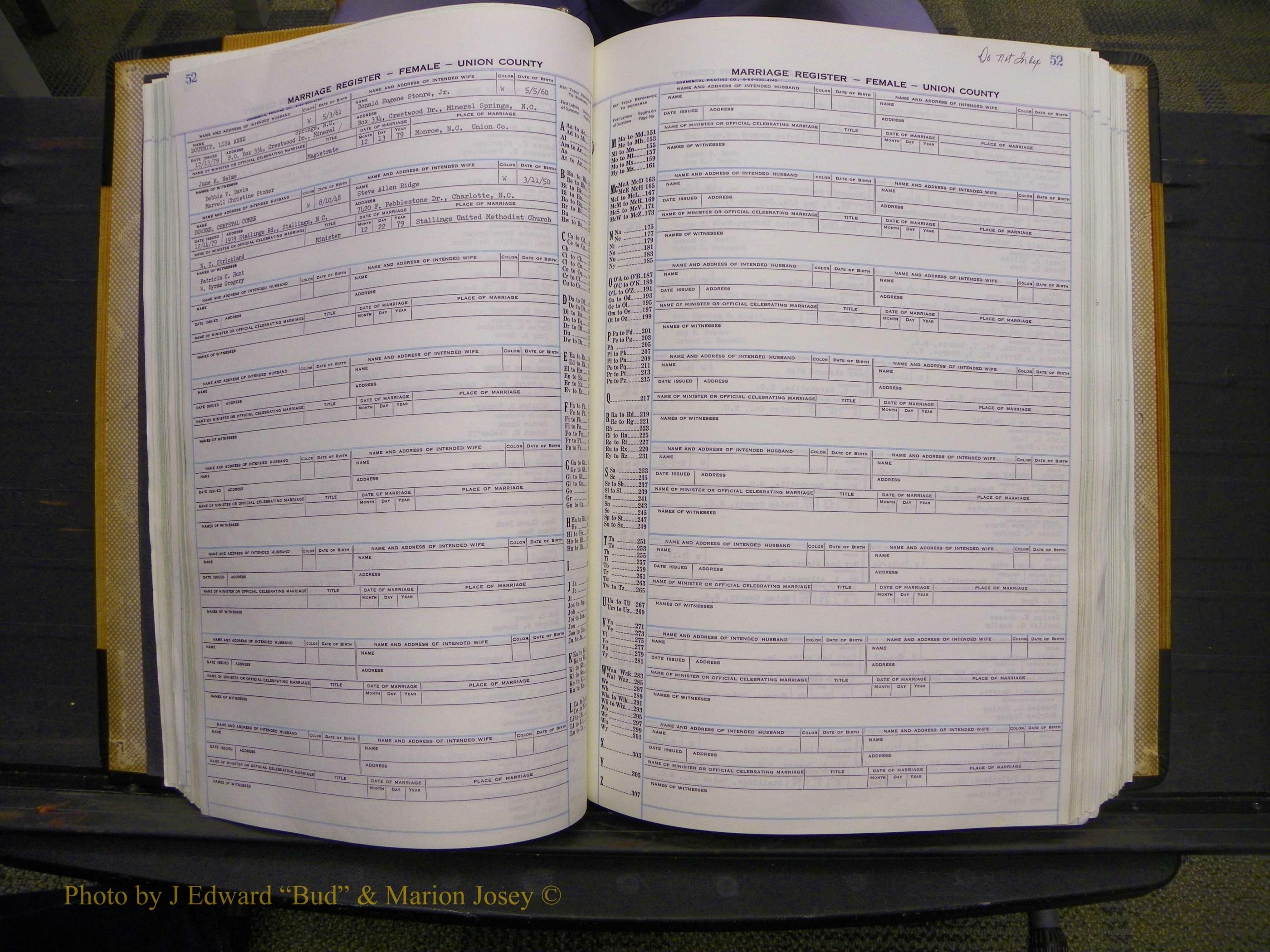 Union Co, NC Marriages Female Index, A-Z, 1966-1979 (69).JPG