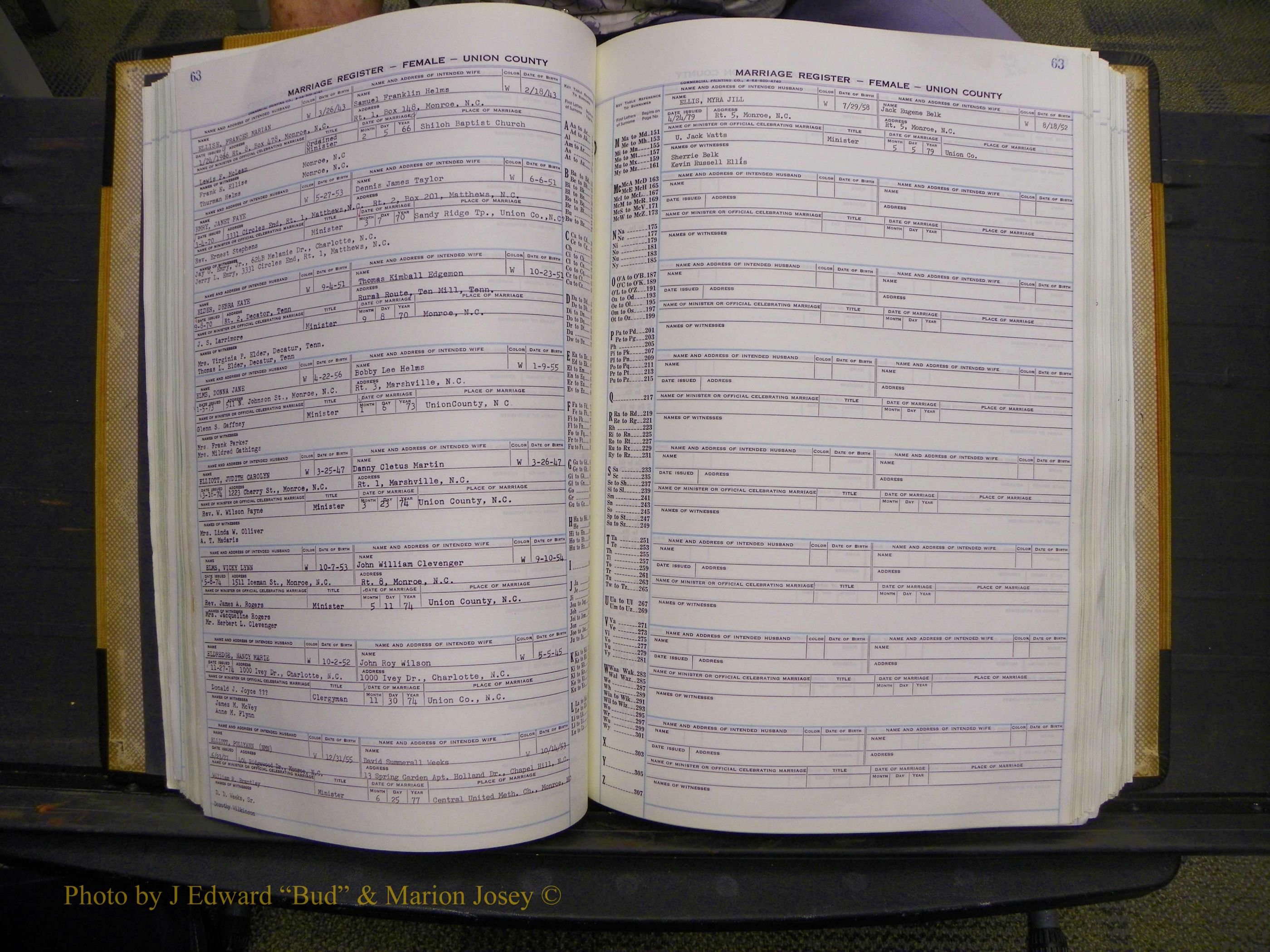 Union Co, NC Marriages Female Index, A-Z, 1966-1979 (76).JPG