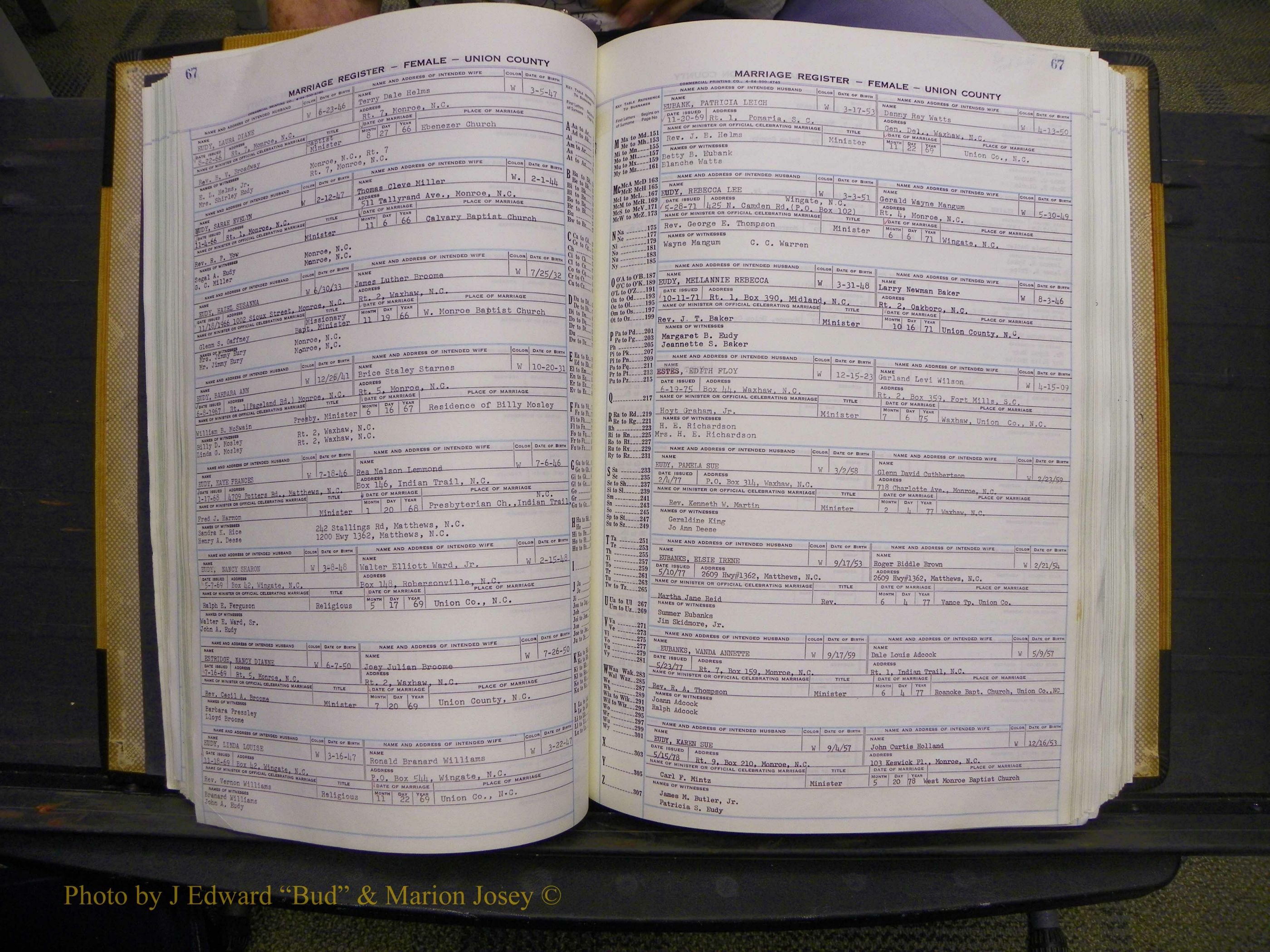 Union Co, NC Marriages Female Index, A-Z, 1966-1979 (78).JPG