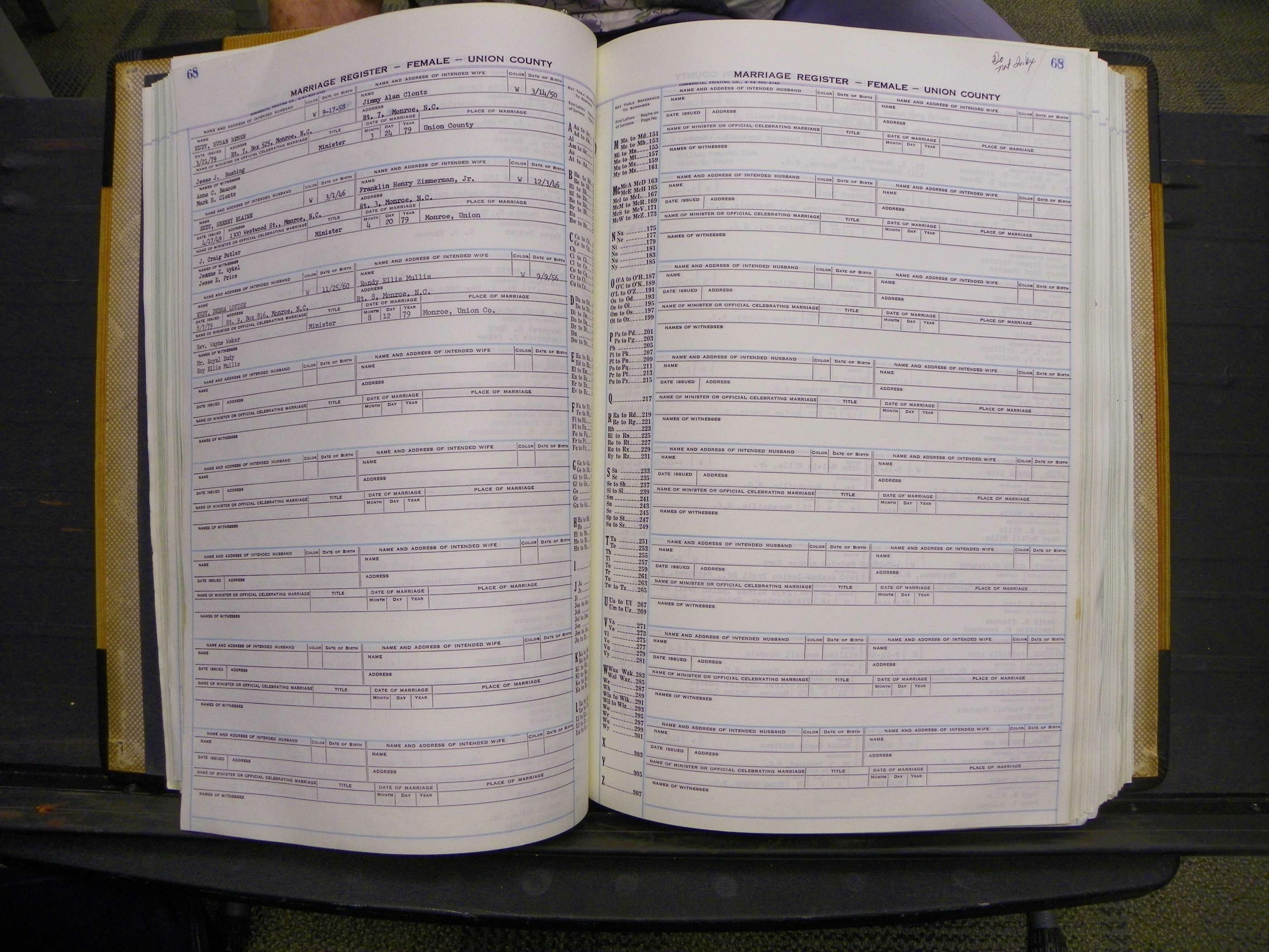 Union Co, NC Marriages Female Index, A-Z, 1966-1979 (79).JPG