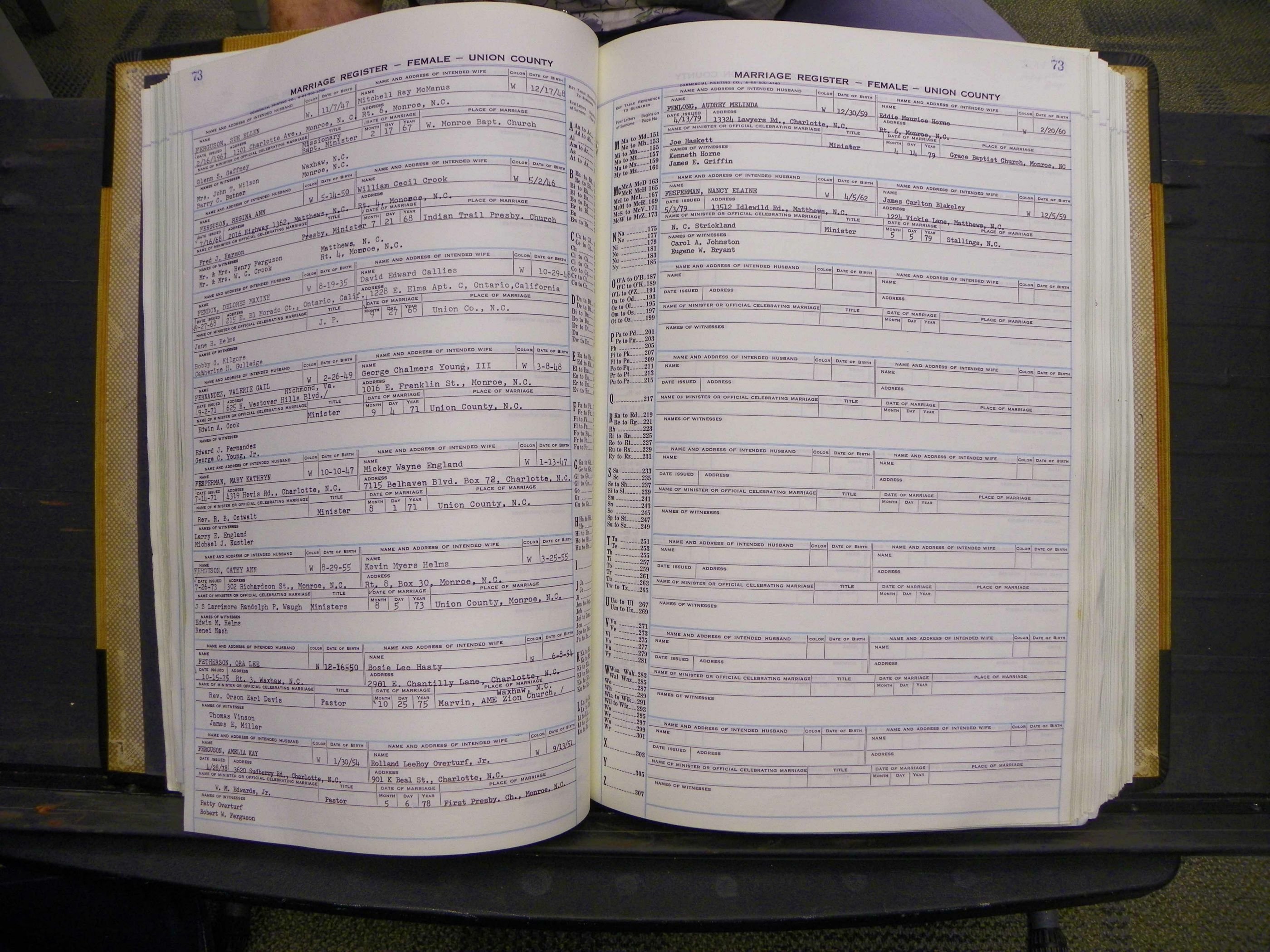 Union Co, NC Marriages Female Index, A-Z, 1966-1979 (82).JPG