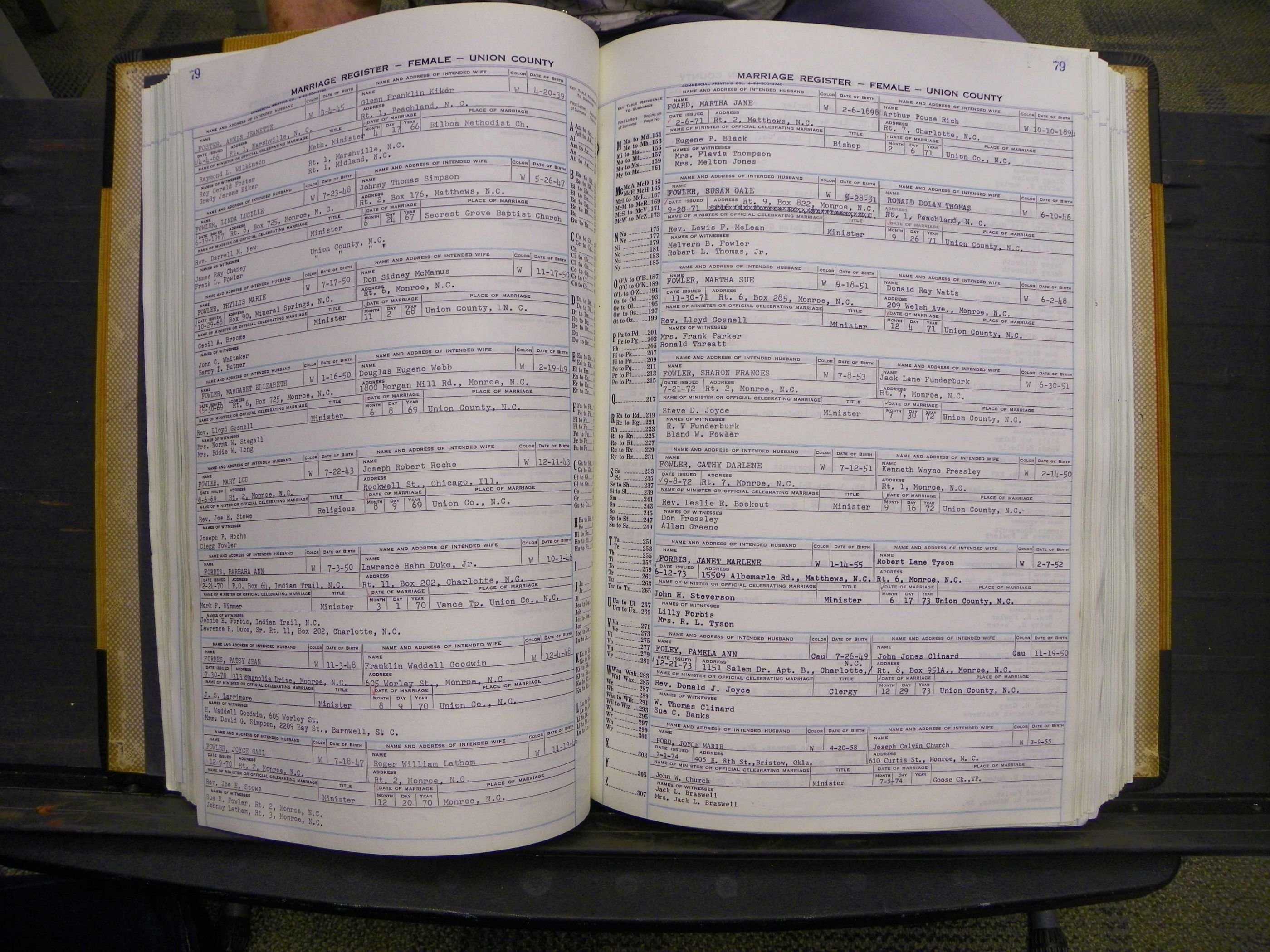 Union Co, NC Marriages Female Index, A-Z, 1966-1979 (86).JPG