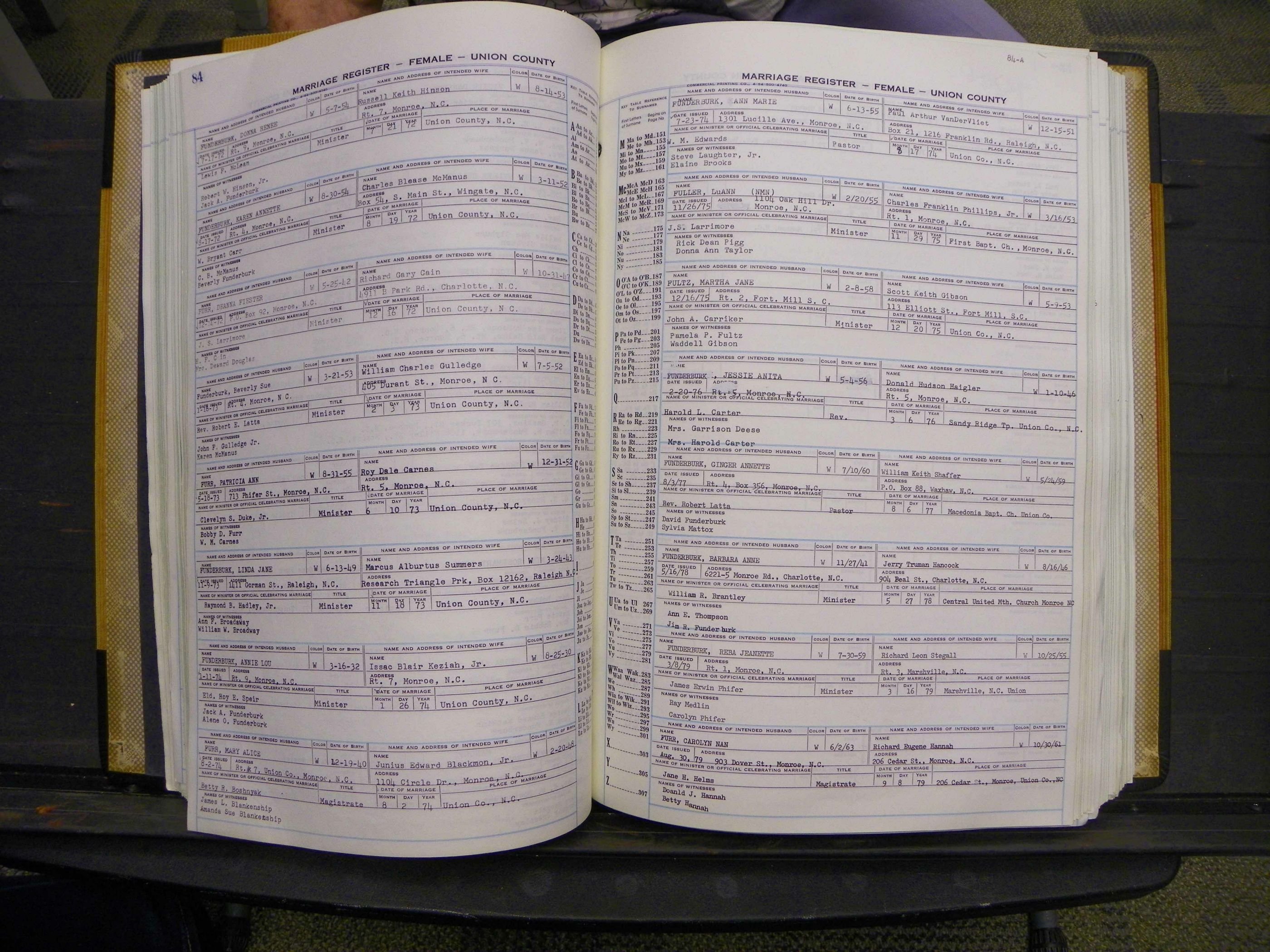 Union Co, NC Marriages Female Index, A-Z, 1966-1979 (89).JPG