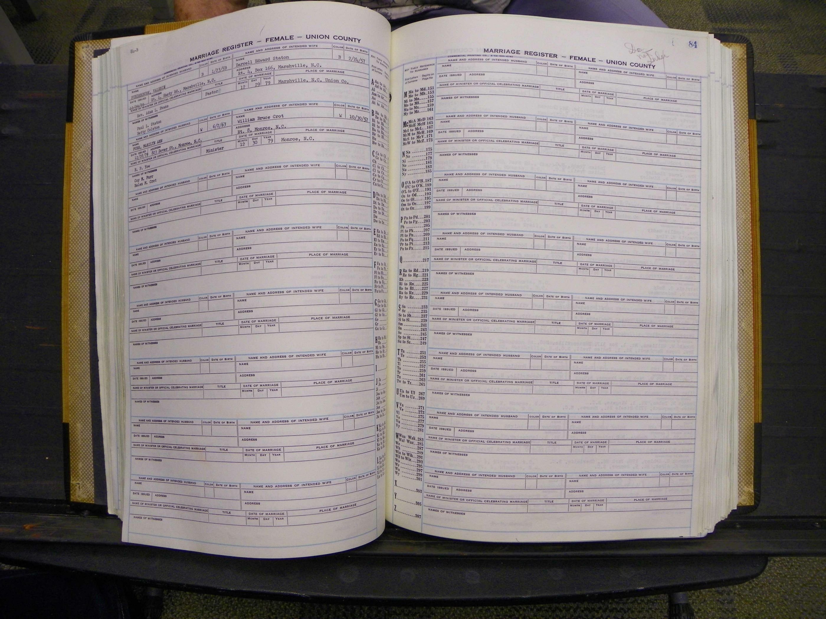 Union Co, NC Marriages Female Index, A-Z, 1966-1979 (90).JPG