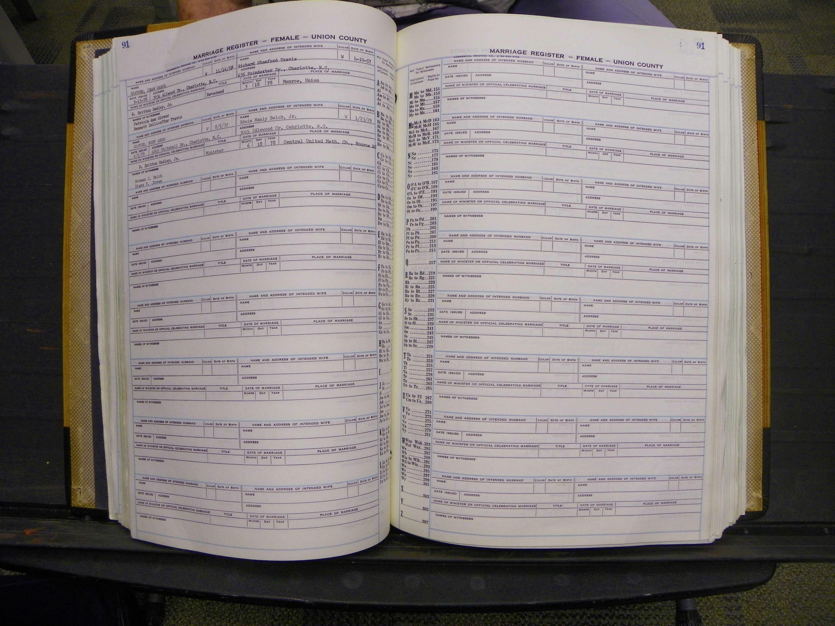 Union Co, NC Marriages Female Index, A-Z, 1966-1979 (96).JPG