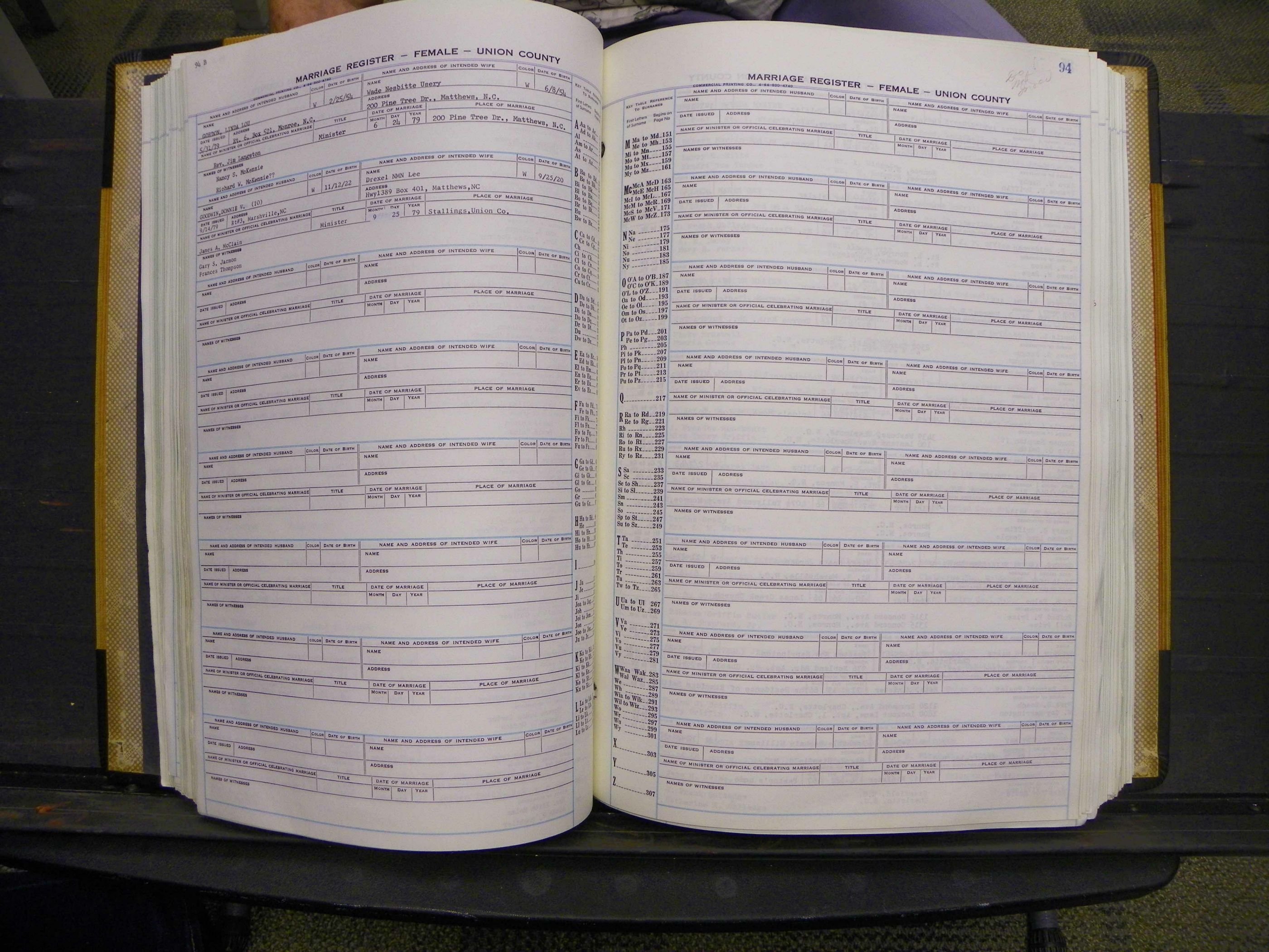 Union Co, NC Marriages Female Index, A-Z, 1966-1979 (98).JPG