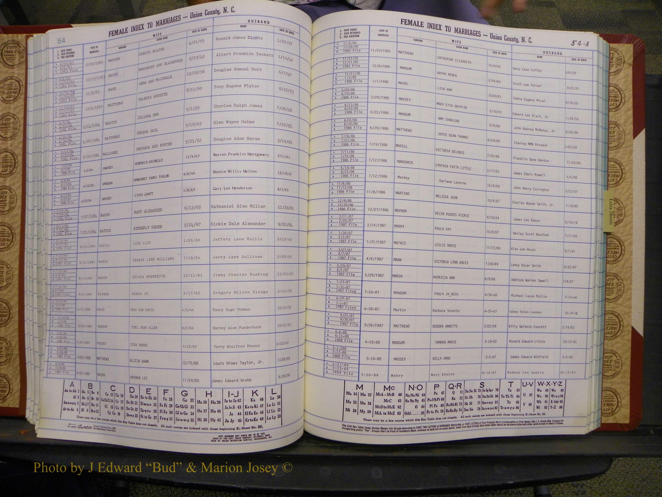 Union Co, NC Marriages Female Index, A-Z, 1980-1993 (117).JPG