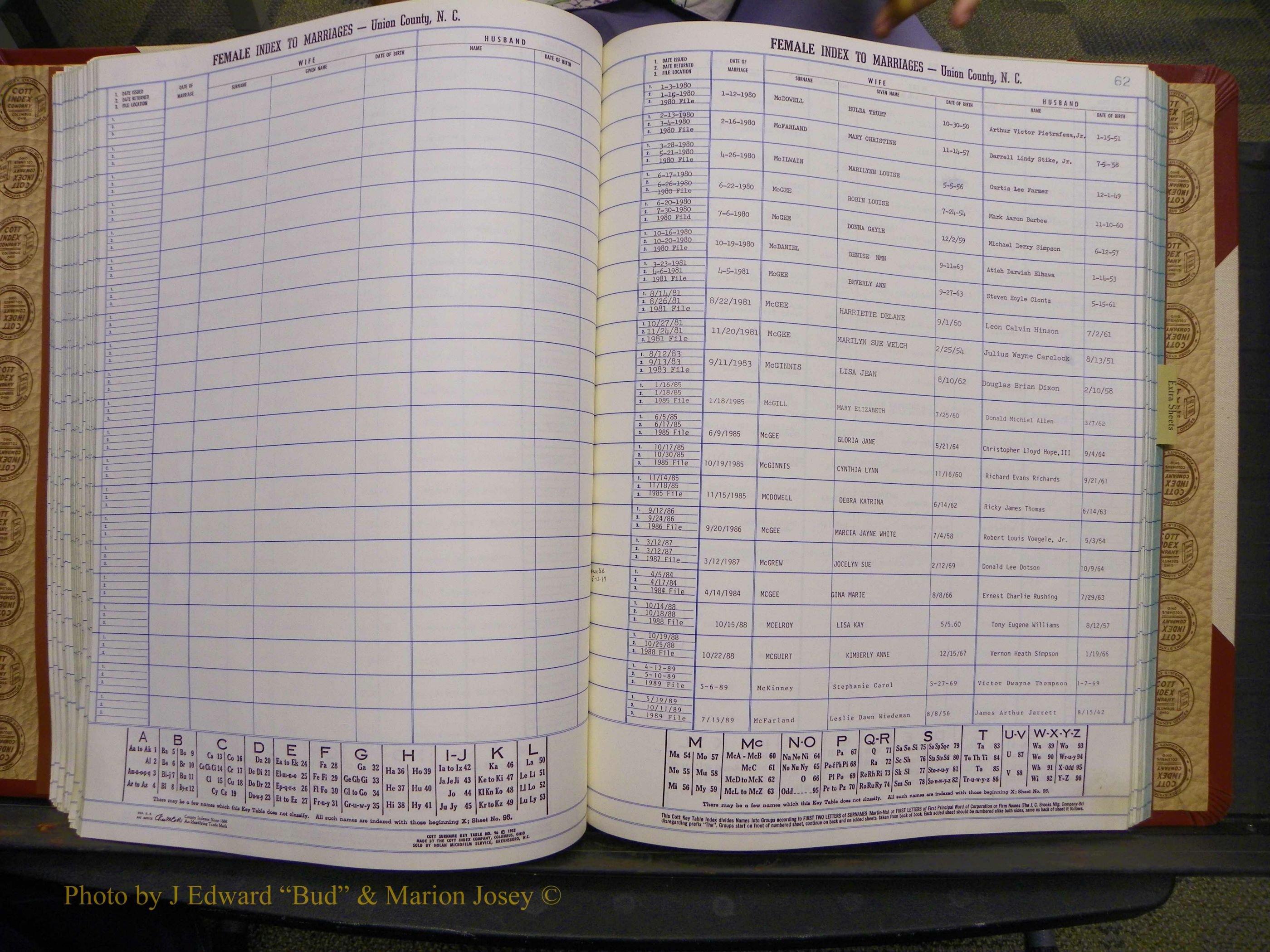 Union Co, NC Marriages Female Index, A-Z, 1980-1993 (133).JPG