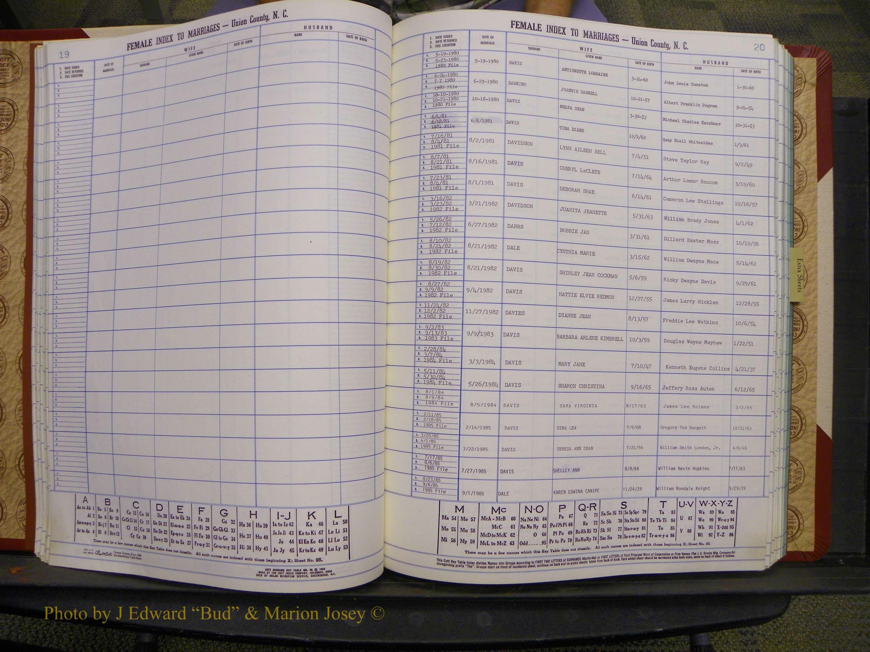 Union Co, NC Marriages Female Index, A-Z, 1980-1993 (46).JPG