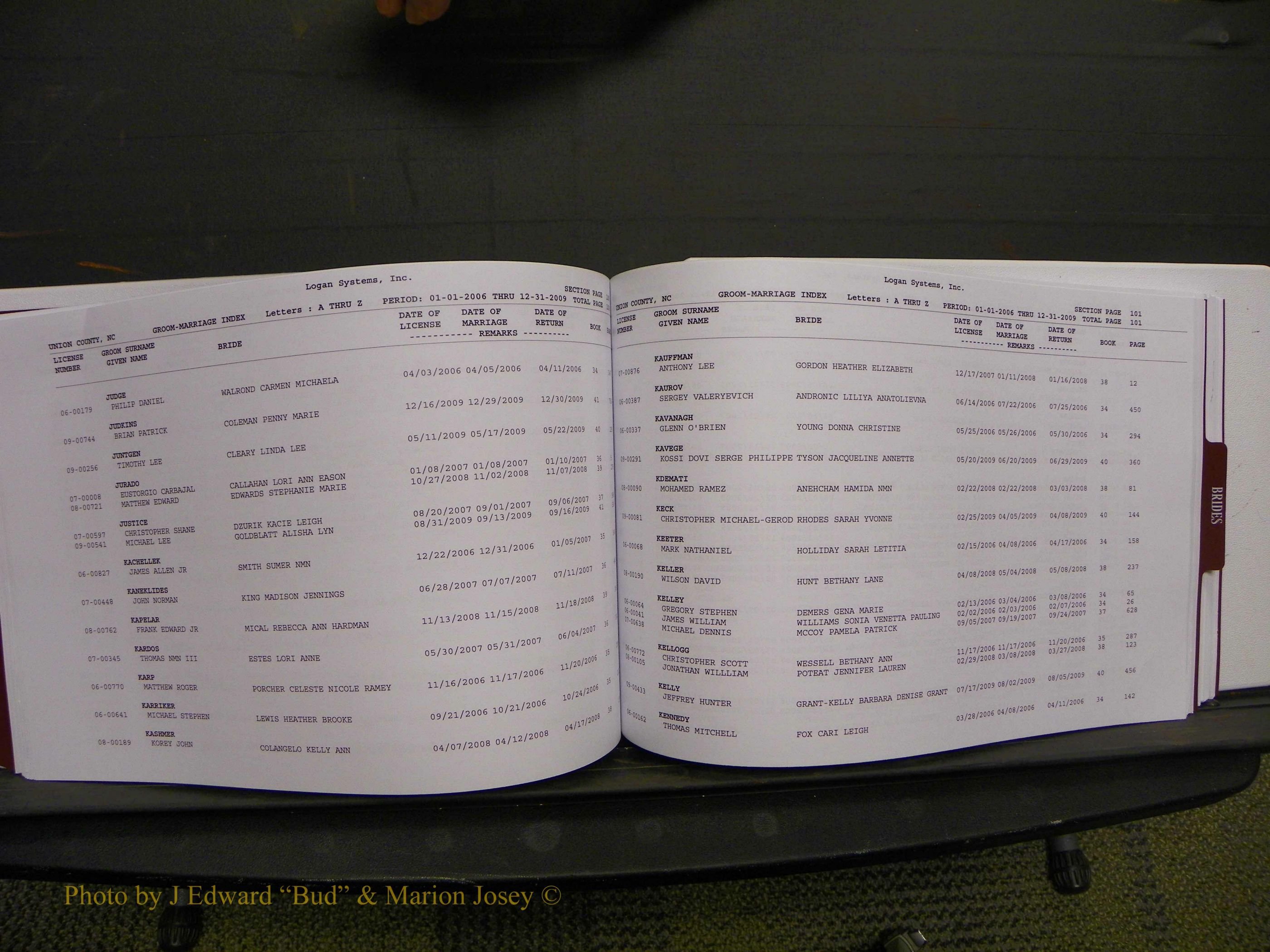 Union Co, NC Marriages Male & Female Index, 2006-2010 (178).JPG