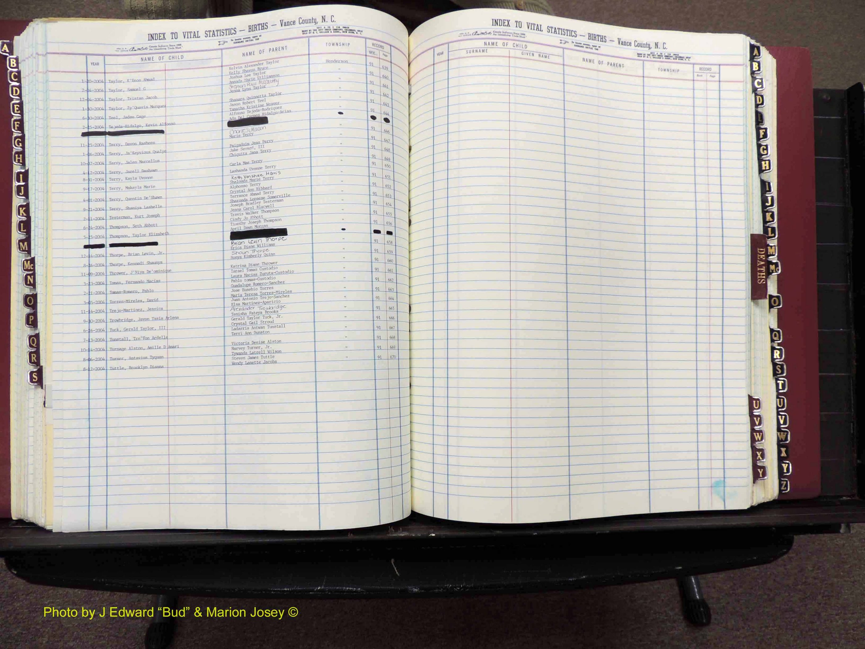 Vance Co, NC,  Births & Deaths, A-Z, 2001-2004 (158).JPG