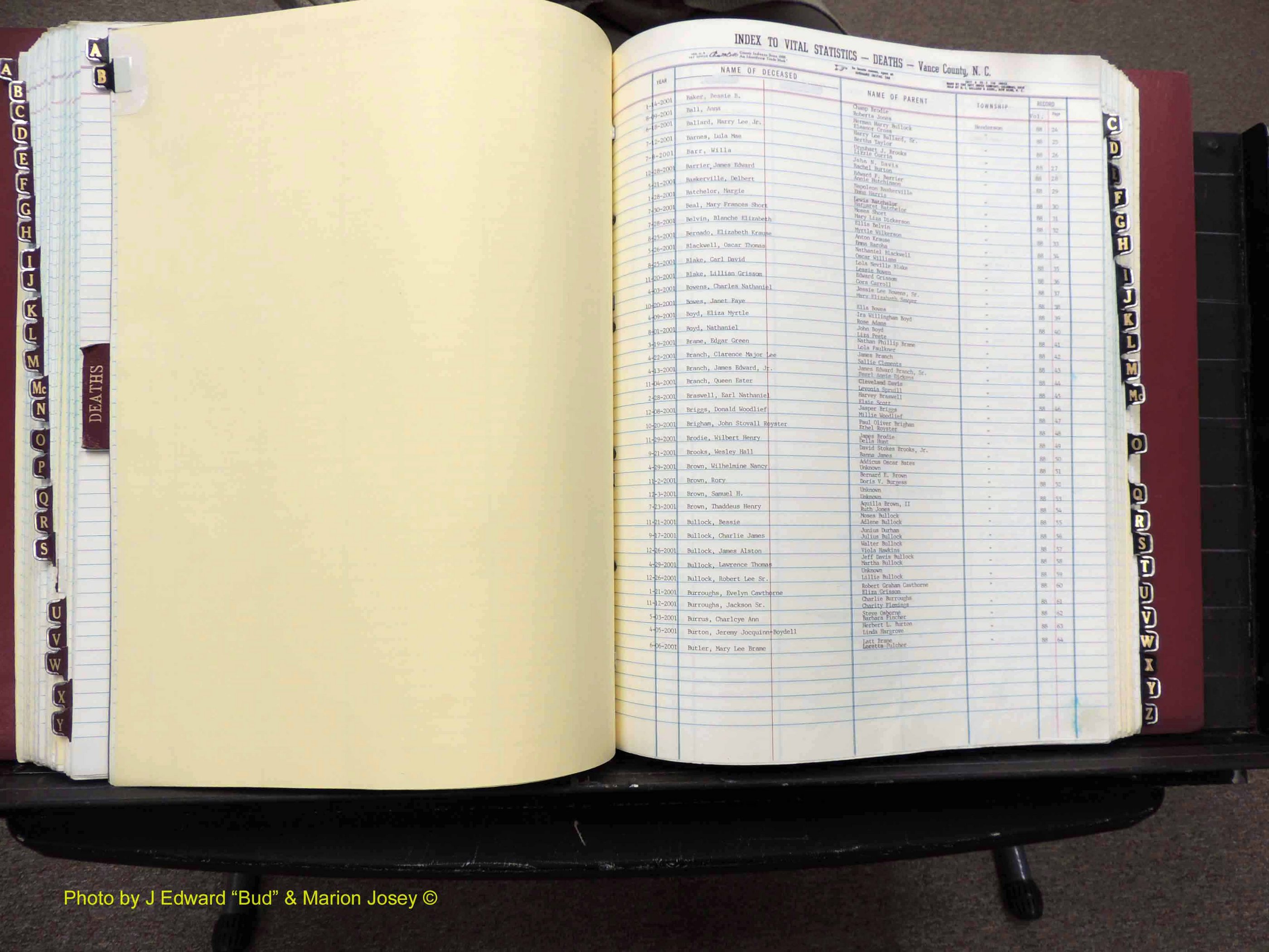 Vance Co, NC,  Births & Deaths, A-Z, 2001-2004 (170).JPG