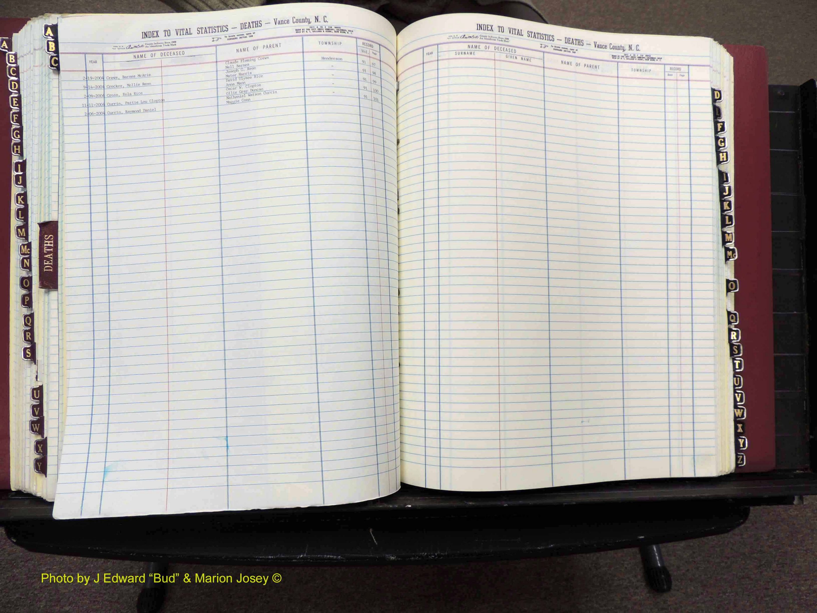 Vance Co, NC,  Births & Deaths, A-Z, 2001-2004 (175).JPG