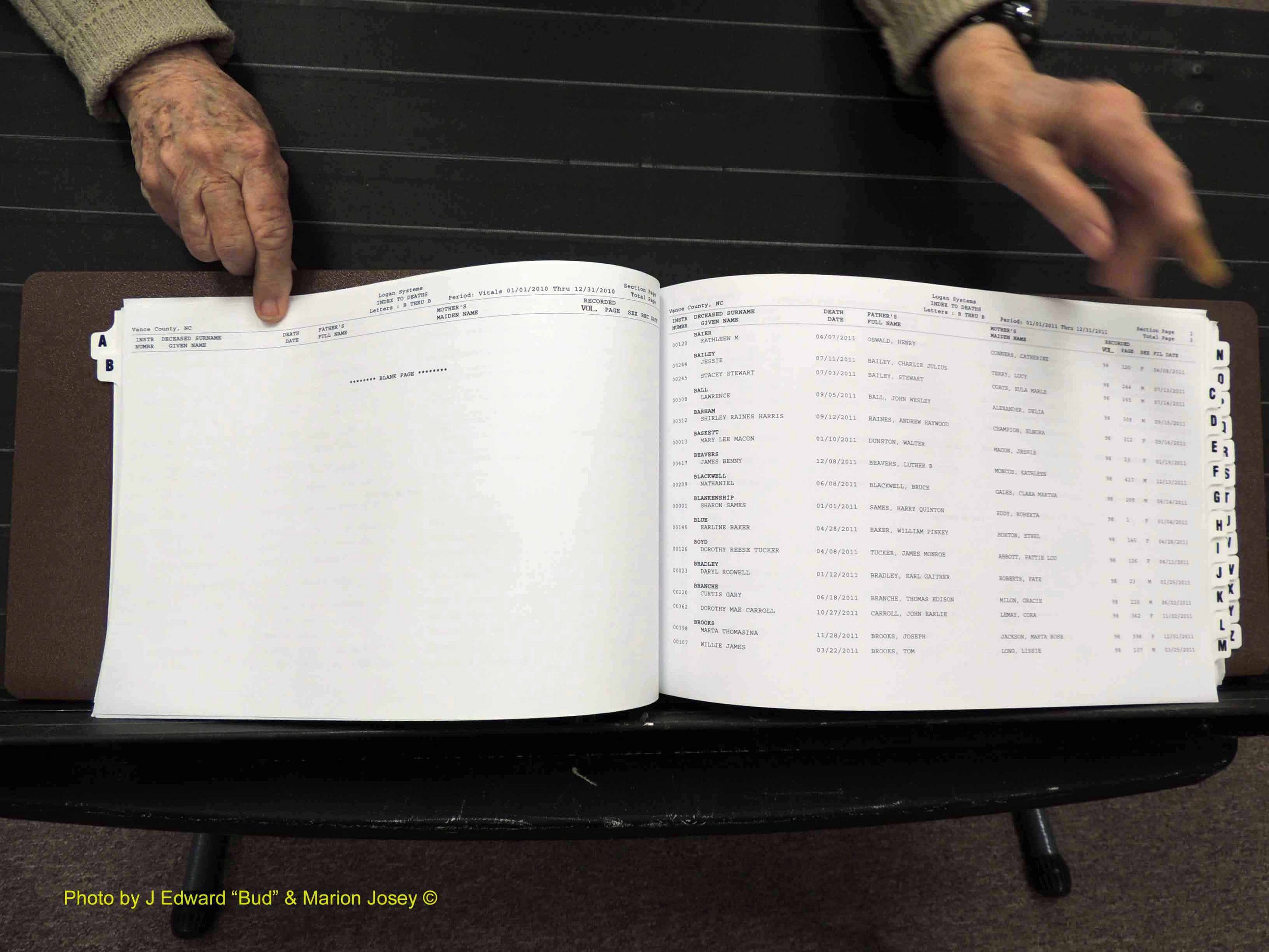 Vance Co, NC, Deaths, A-Z, 2005-2012 (123).JPG