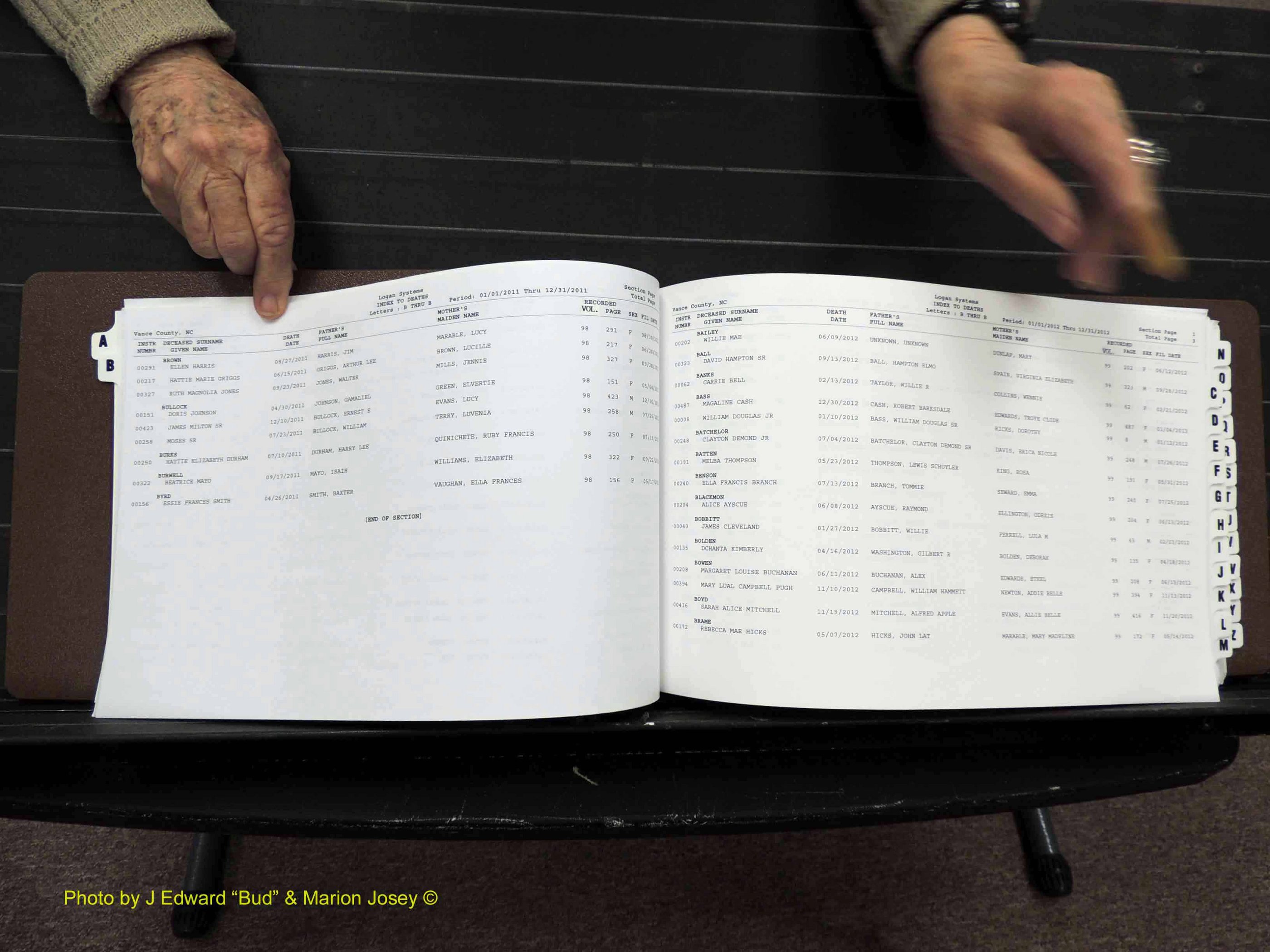 Vance Co, NC, Deaths, A-Z, 2005-2012 (124).JPG