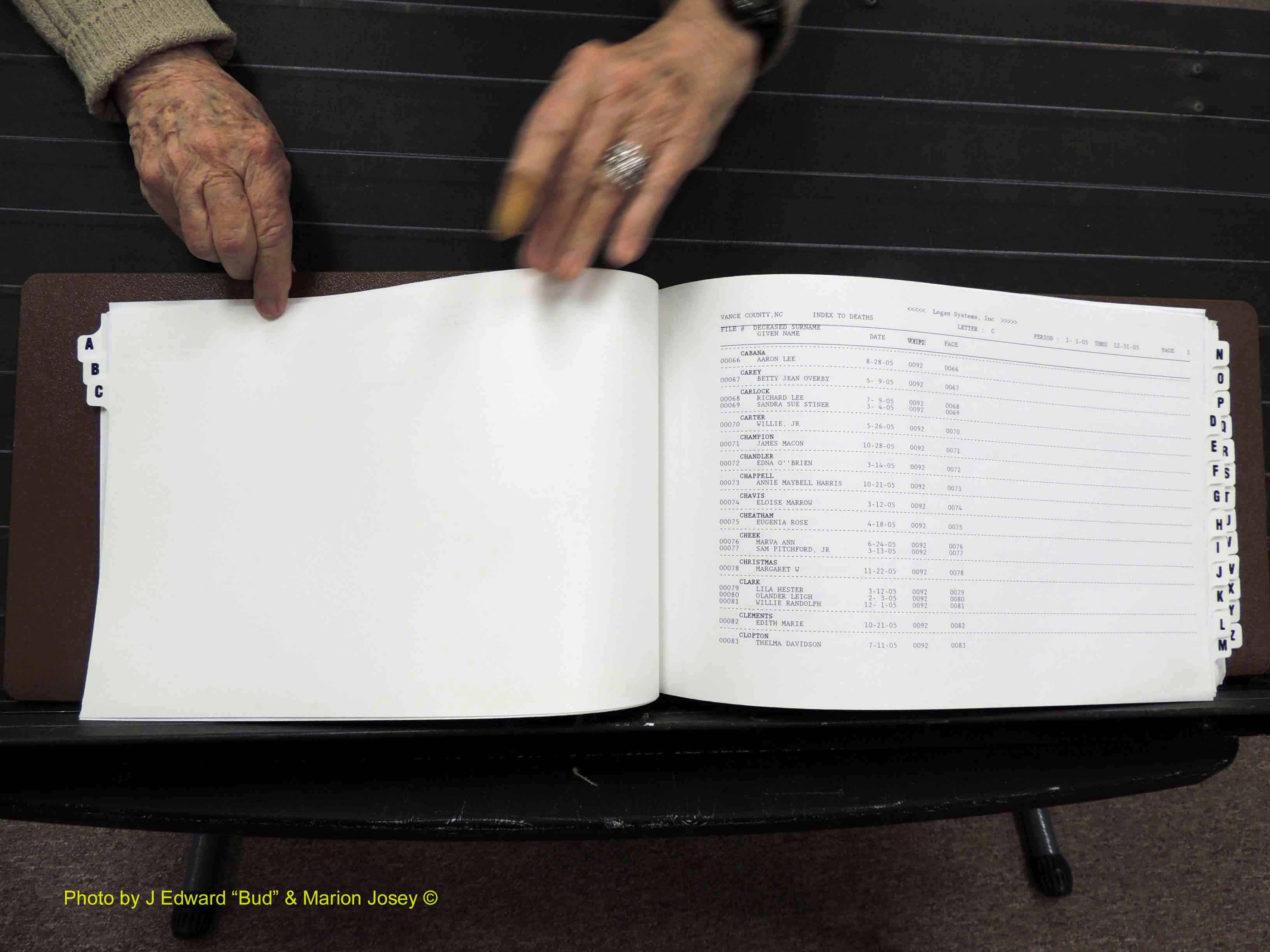 Vance Co, NC, Deaths, A-Z, 2005-2012 (126).JPG