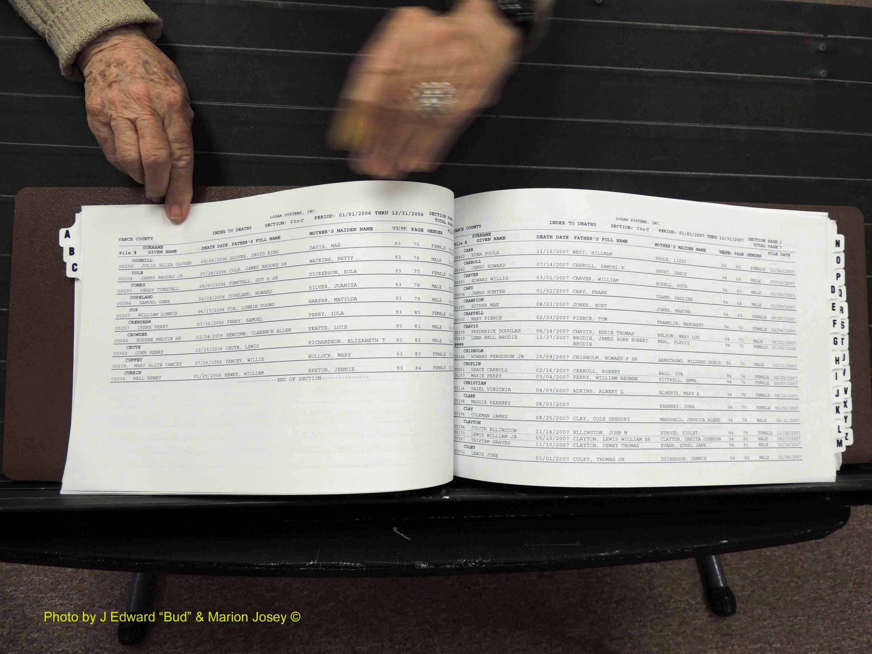 Vance Co, NC, Deaths, A-Z, 2005-2012 (129).JPG