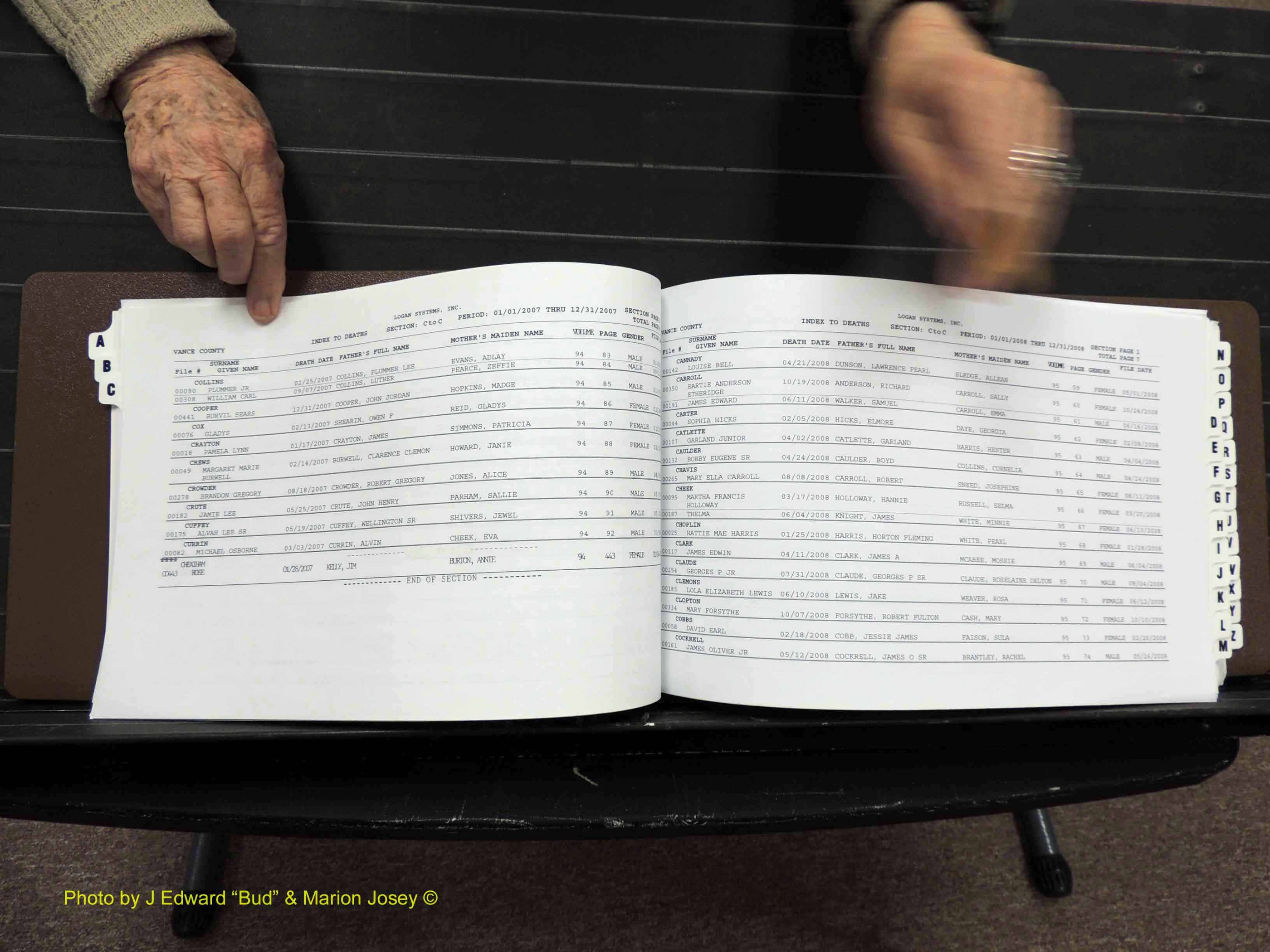 Vance Co, NC, Deaths, A-Z, 2005-2012 (130).JPG