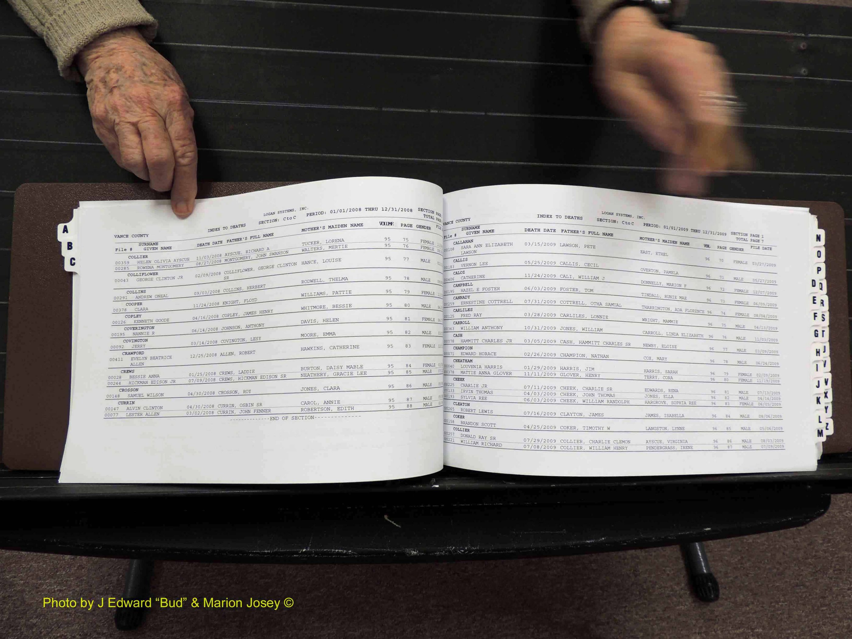 Vance Co, NC, Deaths, A-Z, 2005-2012 (131).JPG