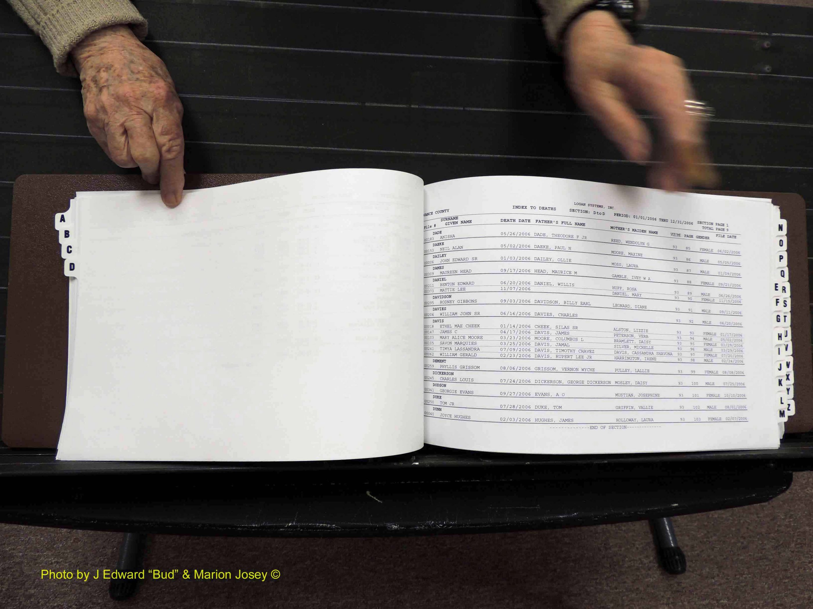 Vance Co, NC, Deaths, A-Z, 2005-2012 (138).JPG