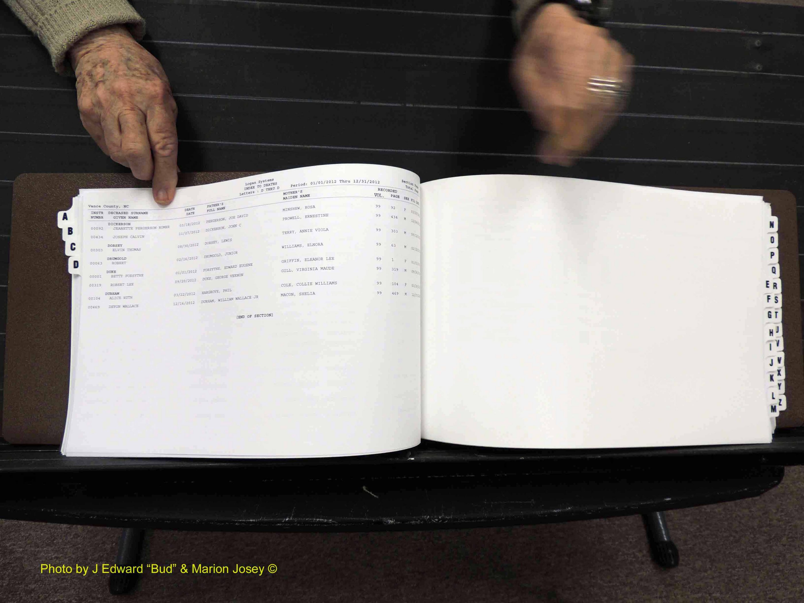 Vance Co, NC, Deaths, A-Z, 2005-2012 (145).JPG