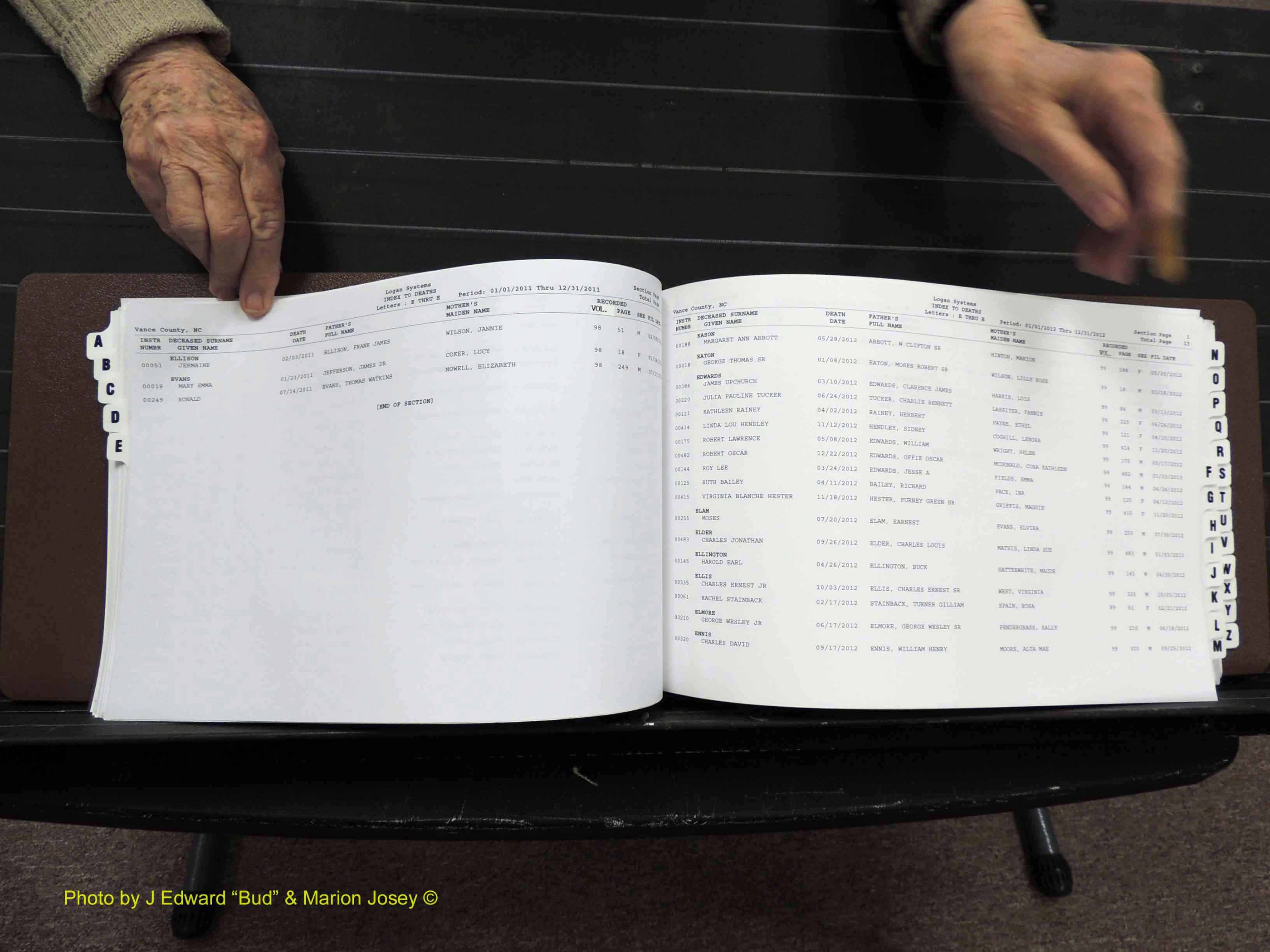 Vance Co, NC, Deaths, A-Z, 2005-2012 (153).JPG