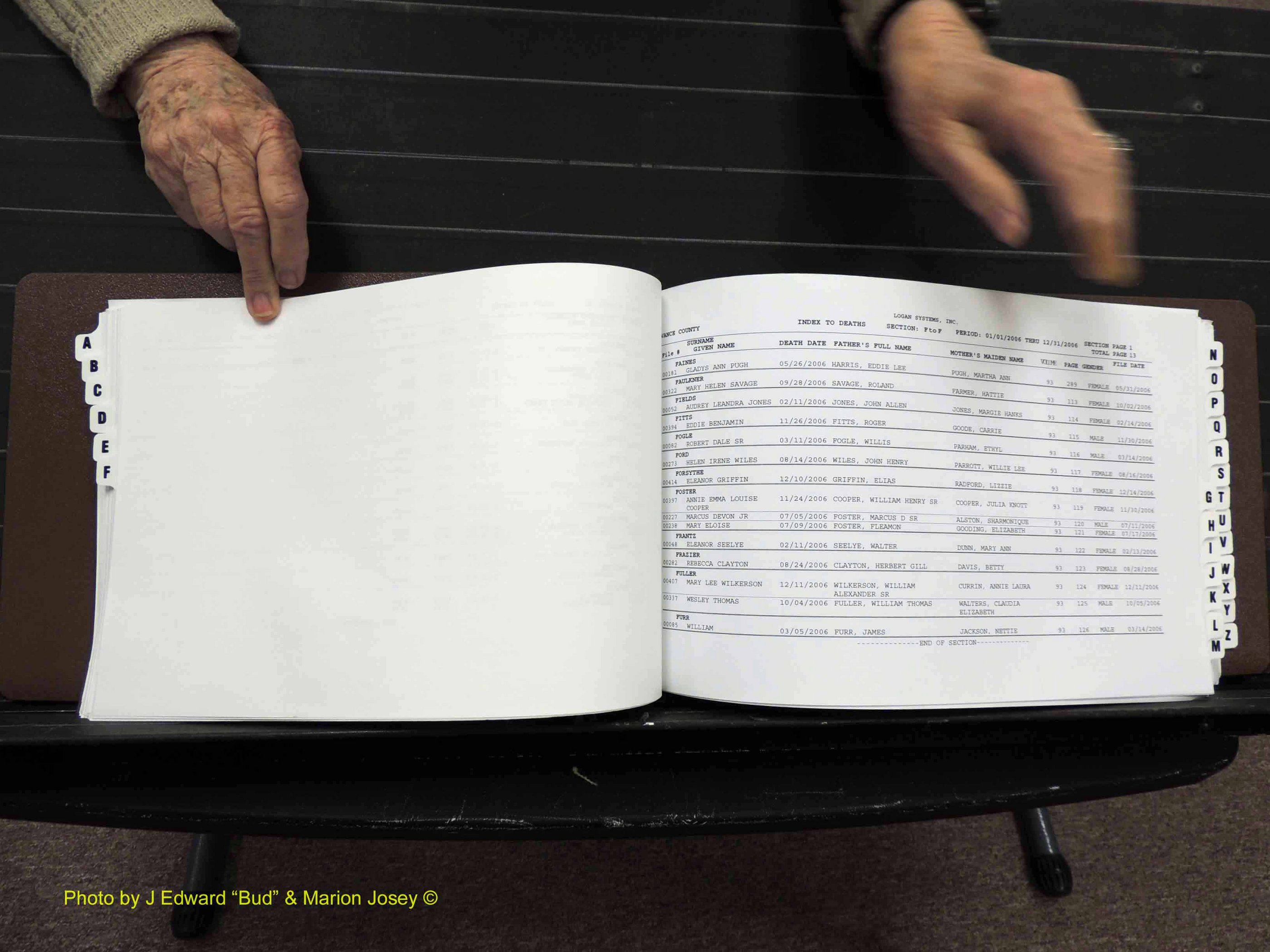 Vance Co, NC, Deaths, A-Z, 2005-2012 (156).JPG