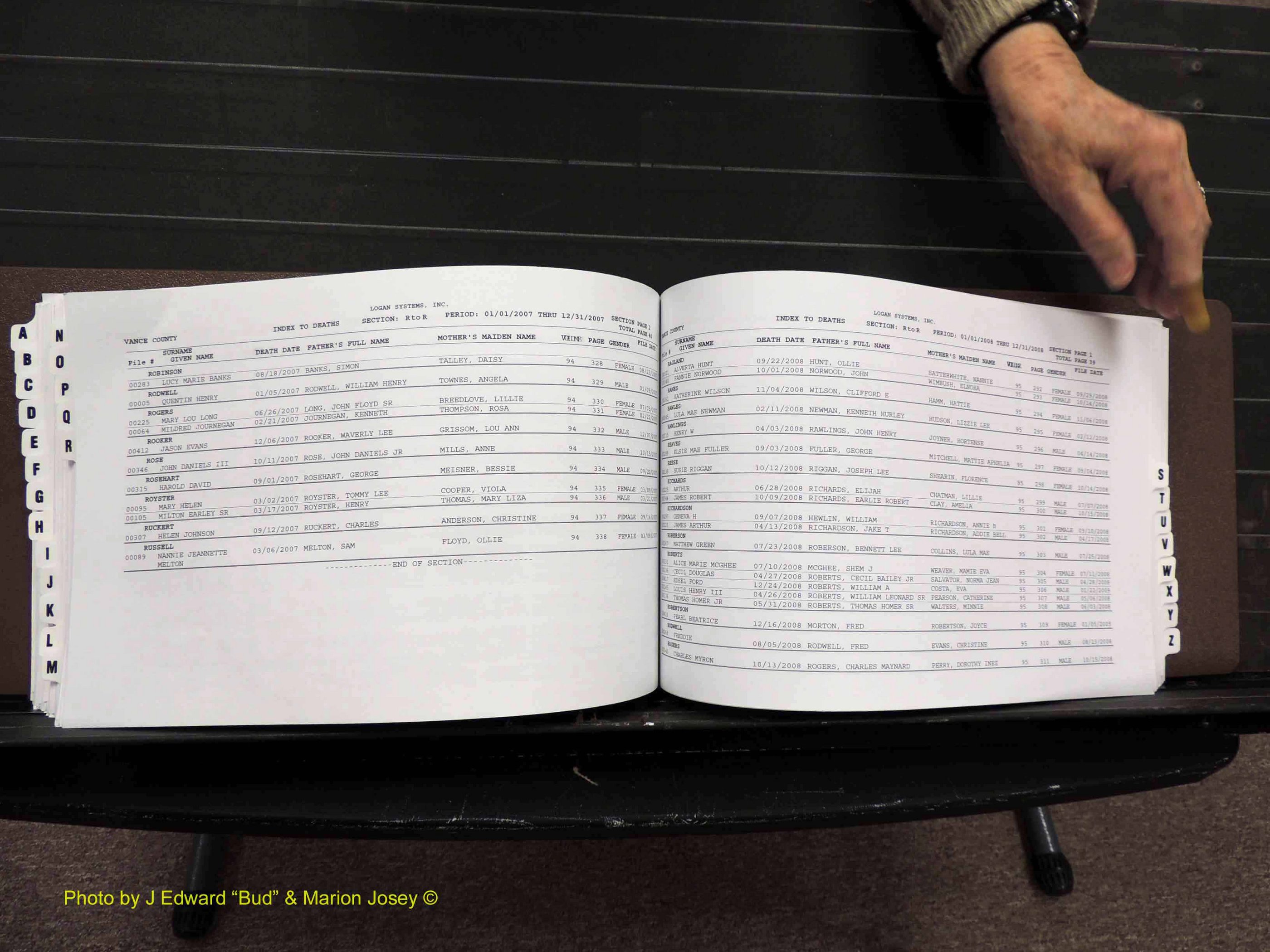 Vance Co, NC, Deaths, A-Z, 2005-2012 (268).JPG