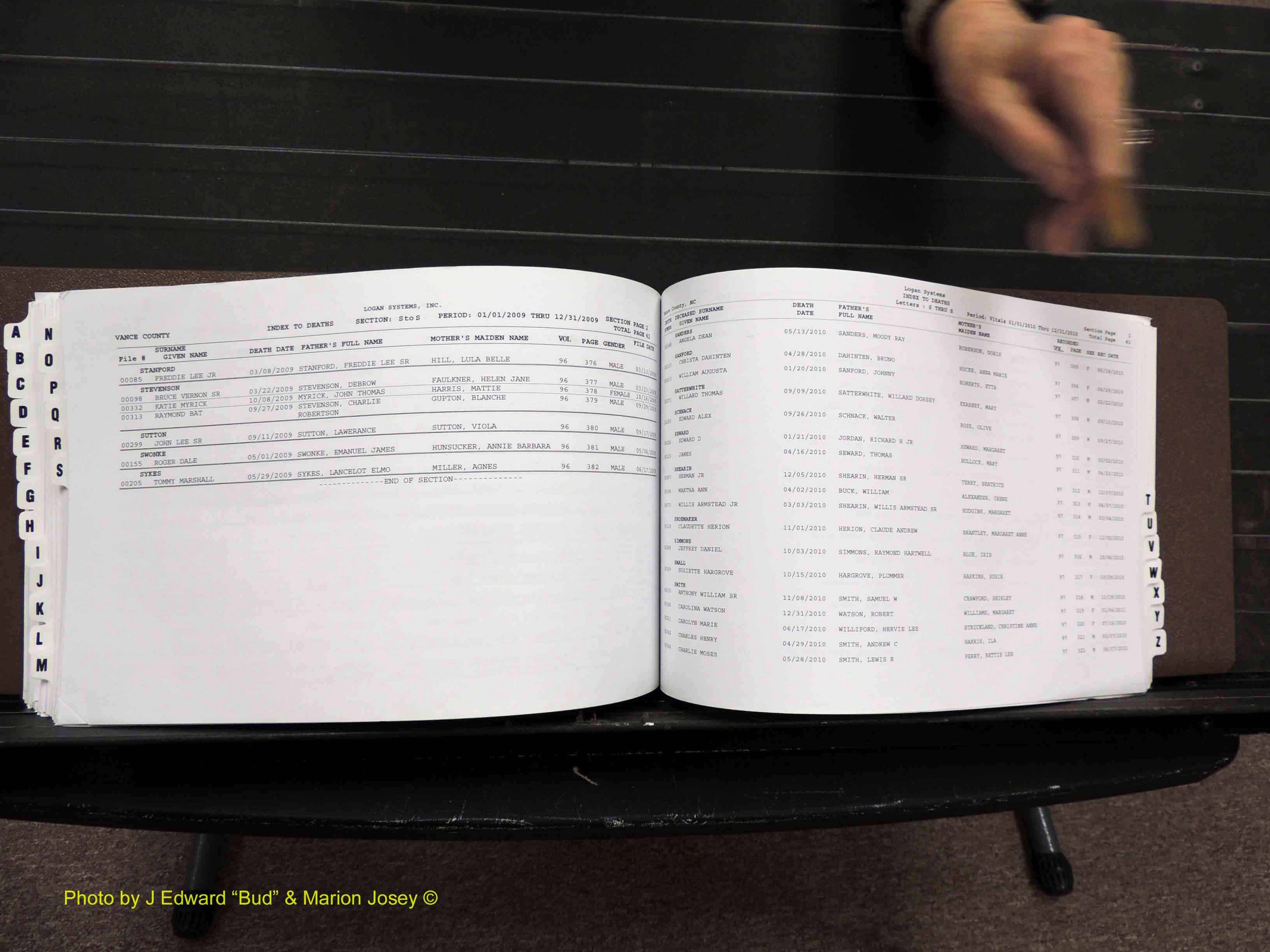 Vance Co, NC, Deaths, A-Z, 2005-2012 (281).JPG