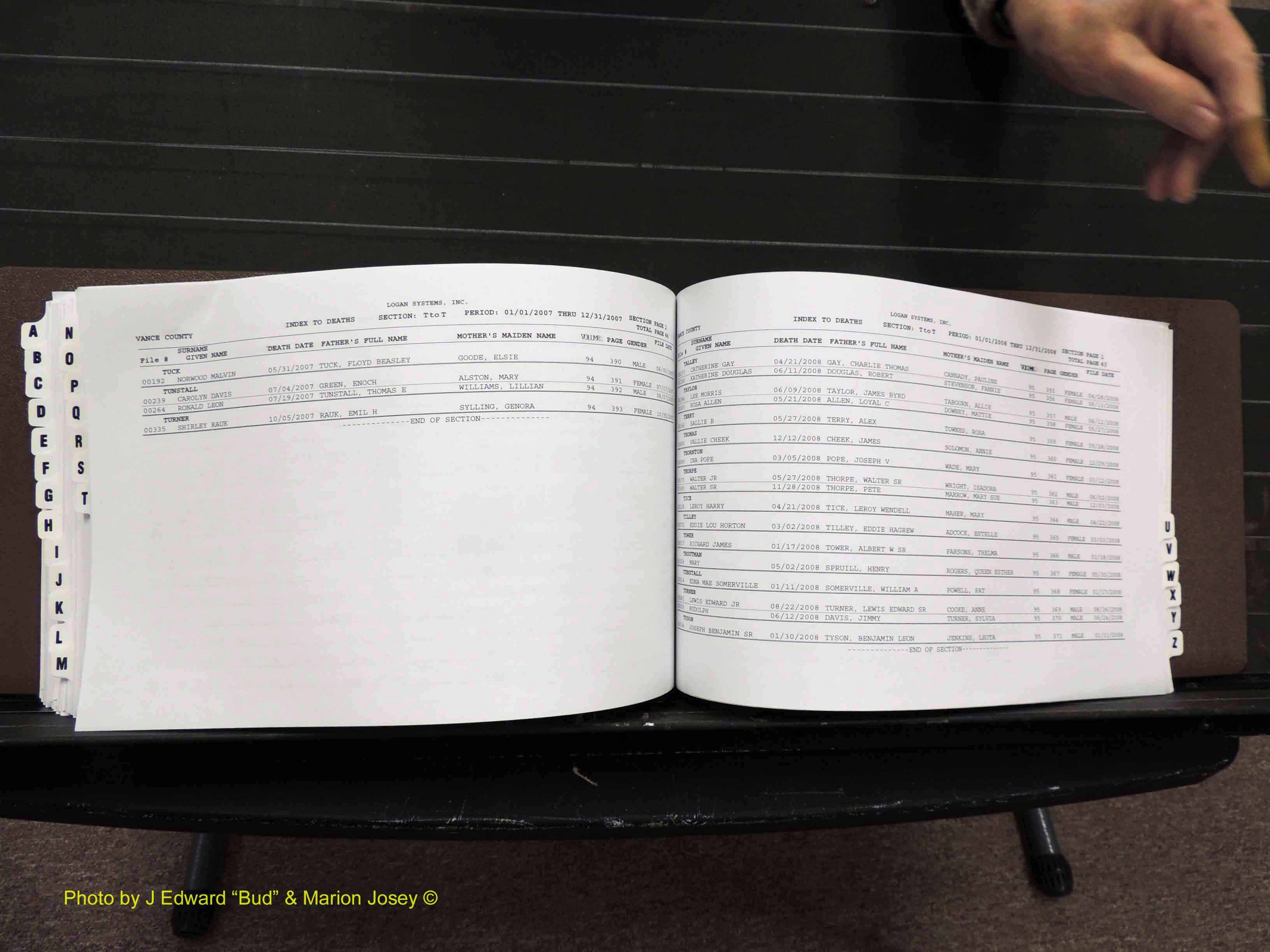 Vance Co, NC, Deaths, A-Z, 2005-2012 (290).JPG